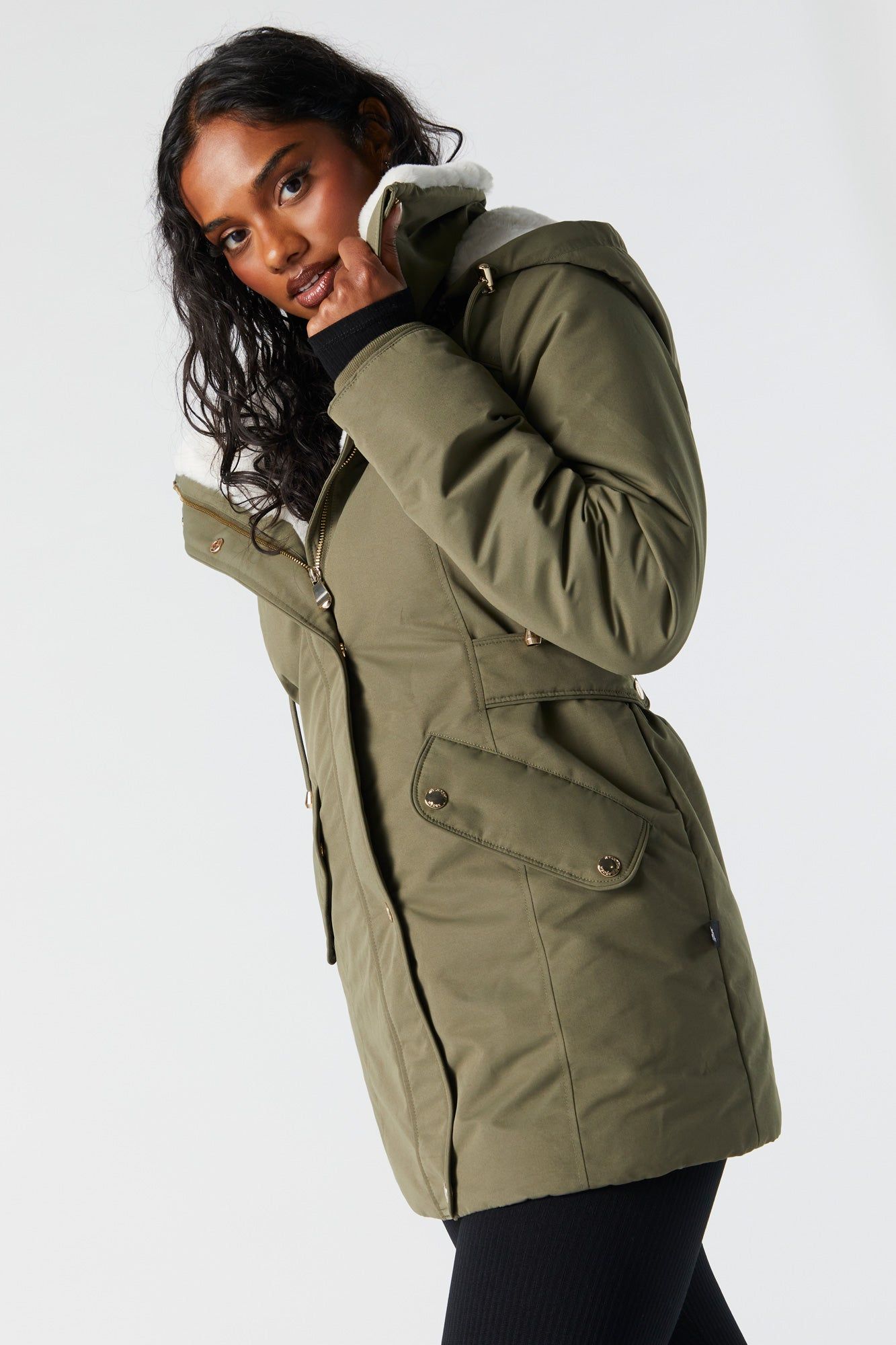 Faux Fur Lined Jacket sold by Charlotte Russe