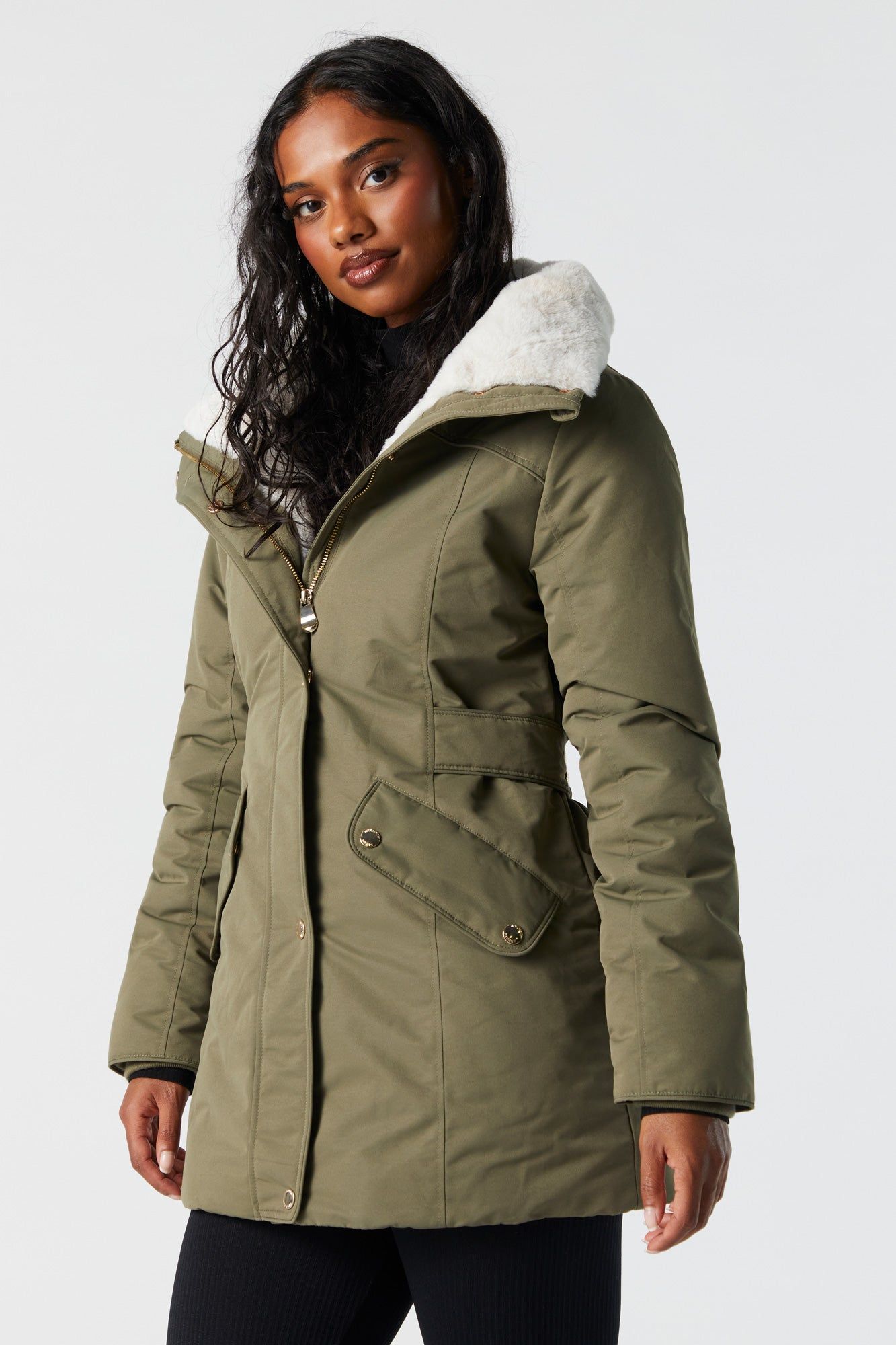 Faux Fur Lined Jacket sold by Charlotte Russe product image thumbnail 3