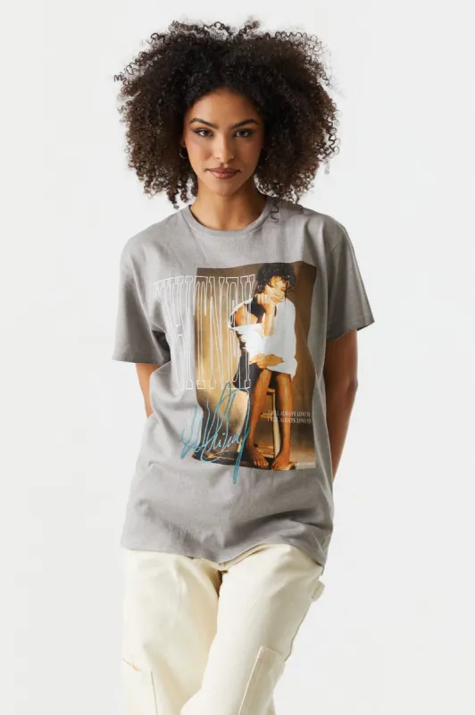 Whitney Houston Graphic Boyfriend T-Shirt sold by Charlotte Russe