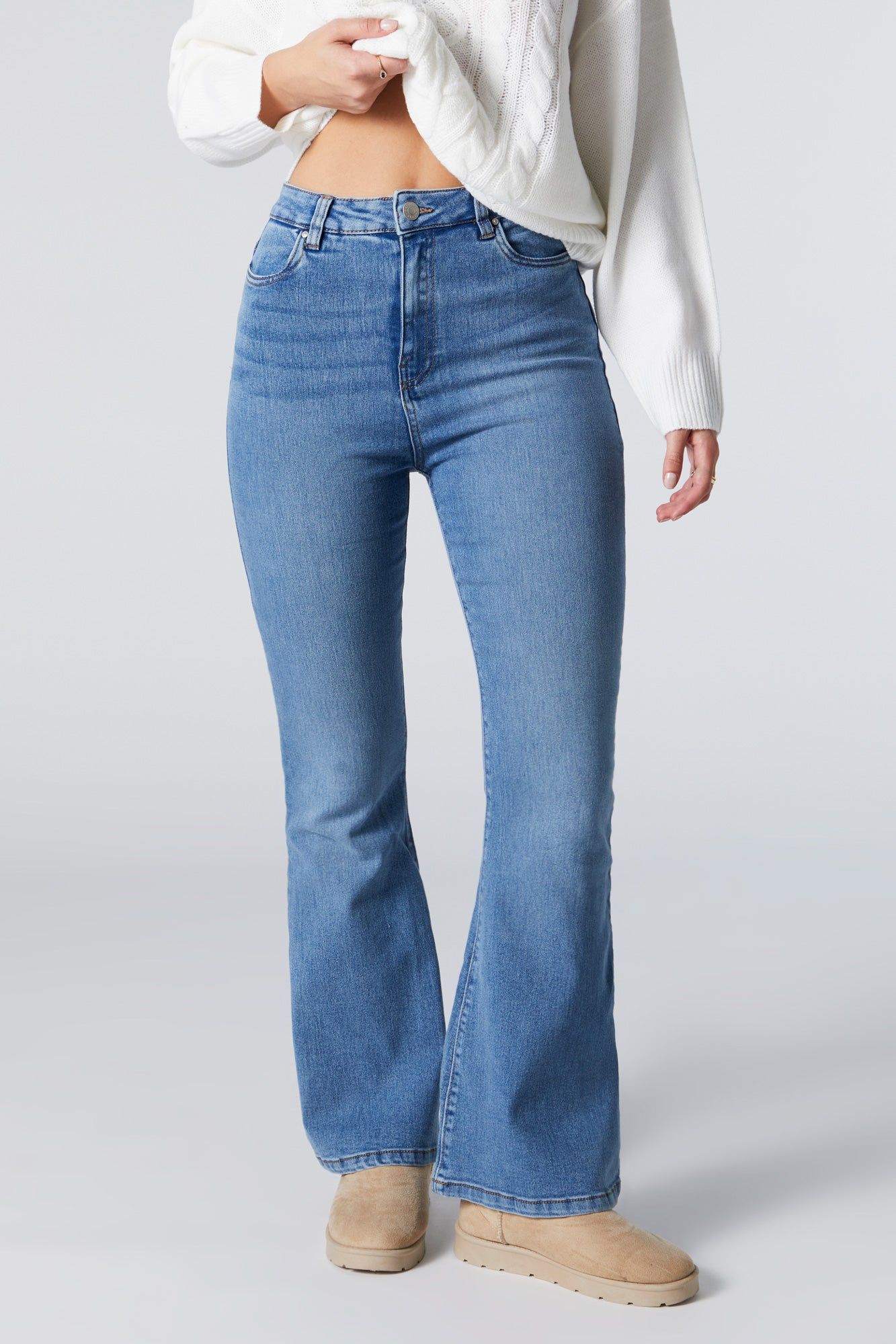 Medium Wash High Rise Flare Jean sold by Charlotte Russe product image thumbnail 2
