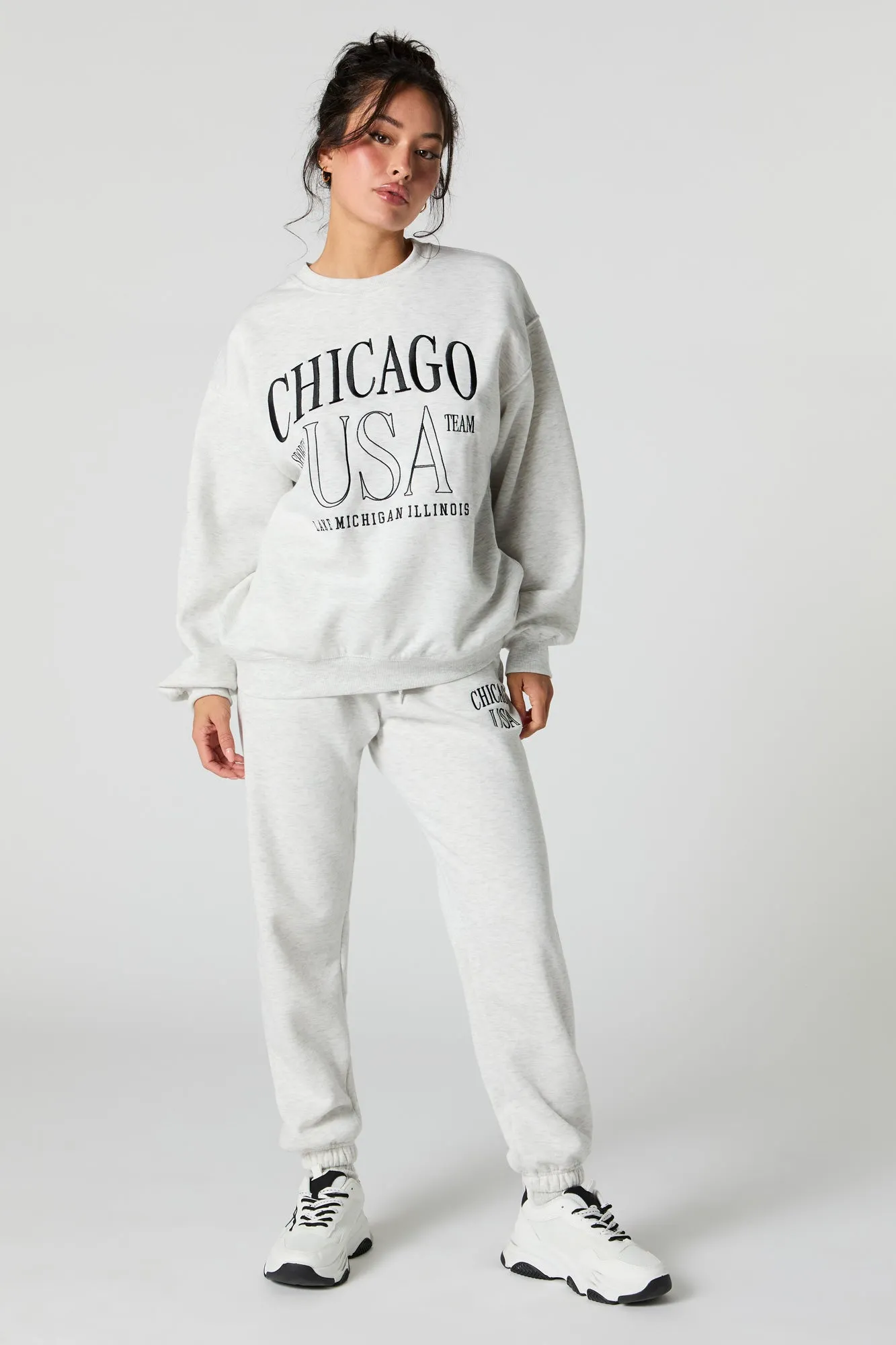 Destination Embroidered Fleece Sweatshirt sold by Charlotte Russe product image thumbnail 3