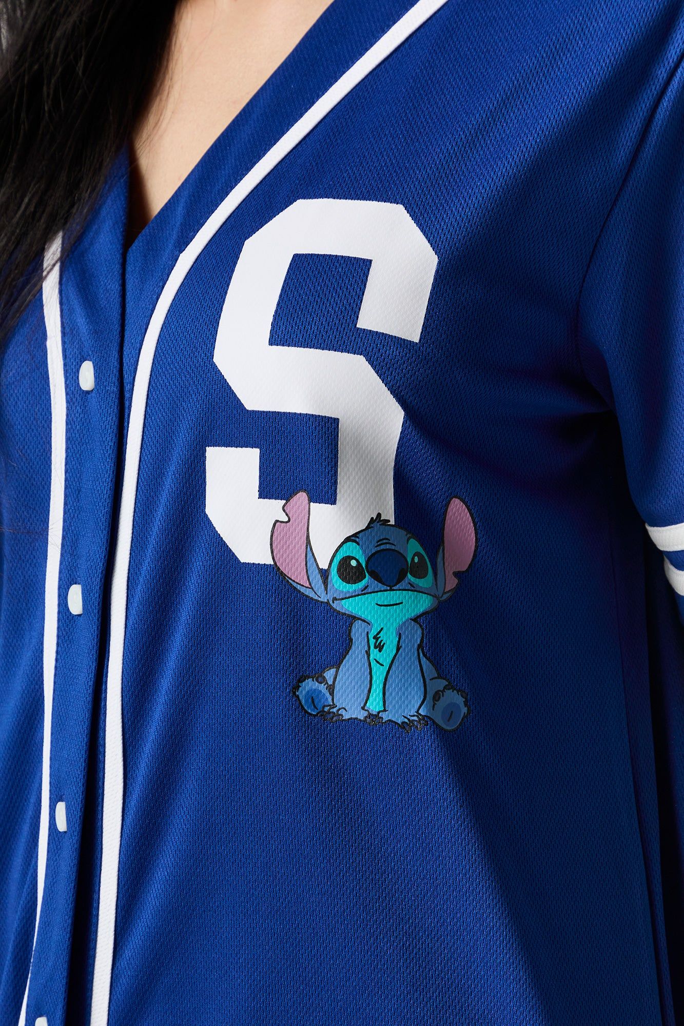 Stitch Graphic Mesh Baseball Jersey sold by Charlotte Russe product image thumbnail 5