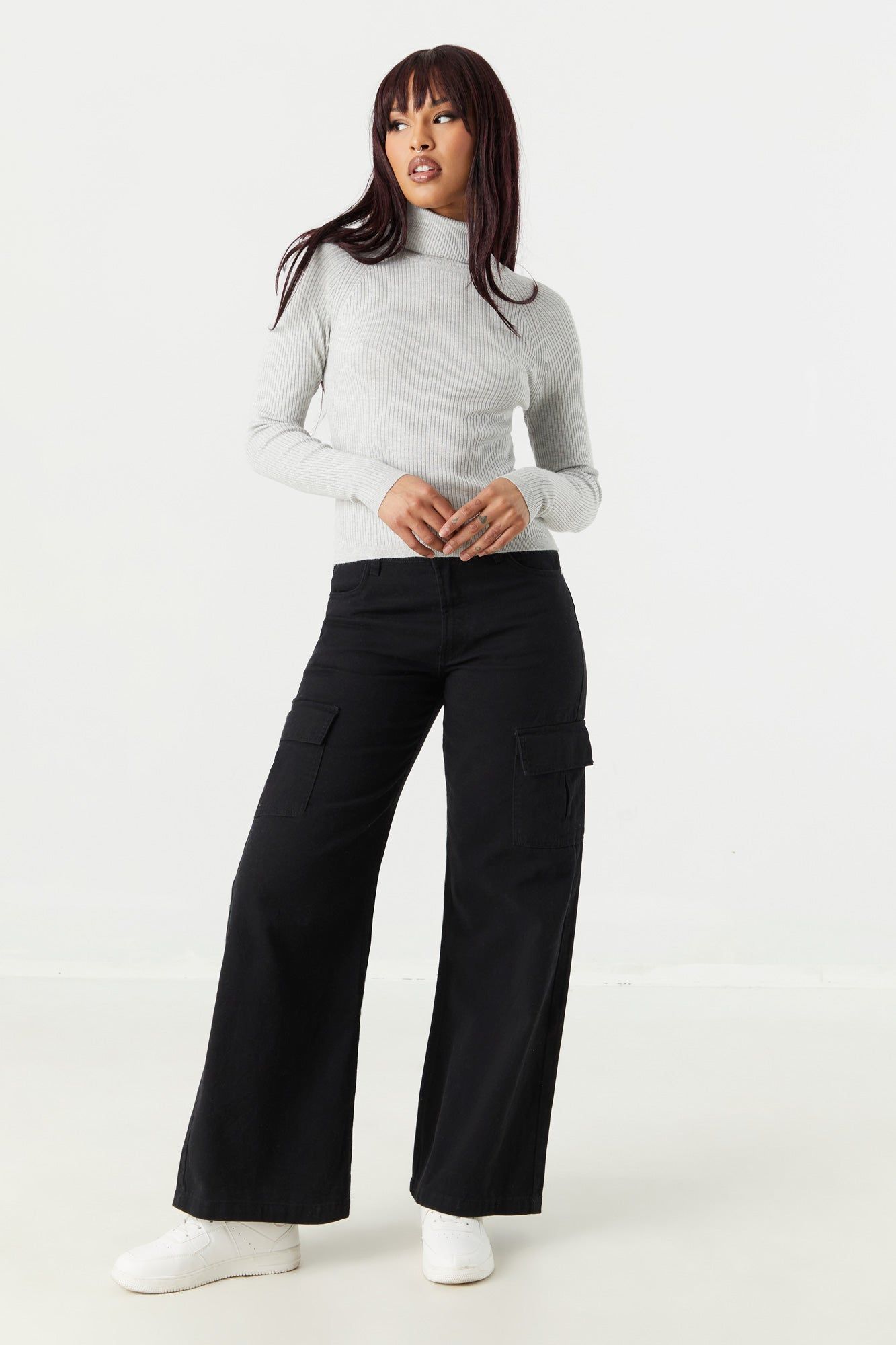 Ribbed Long Sleeve Turtleneck sold by Charlotte Russe product image thumbnail 3