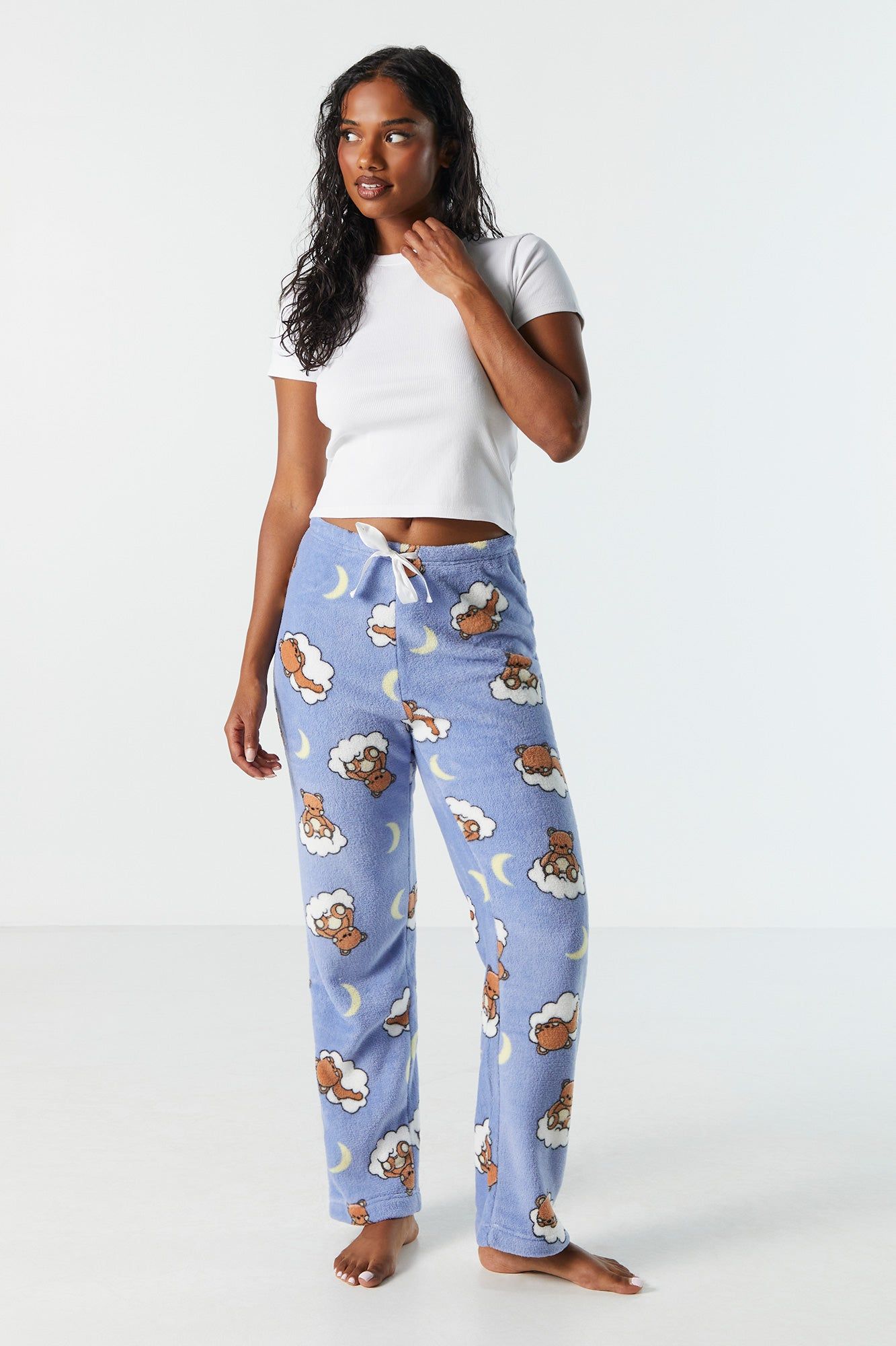 Plush Teddy Print Pajama Pant sold by Charlotte Russe product image thumbnail 4