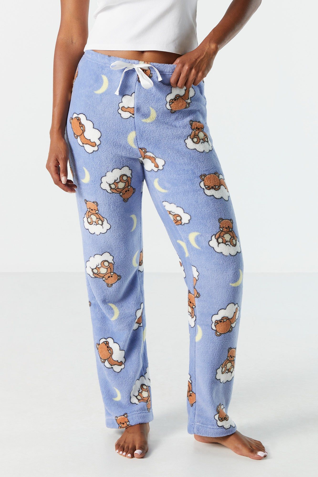 Plush Teddy Print Pajama Pant sold by Charlotte Russe product image thumbnail 2