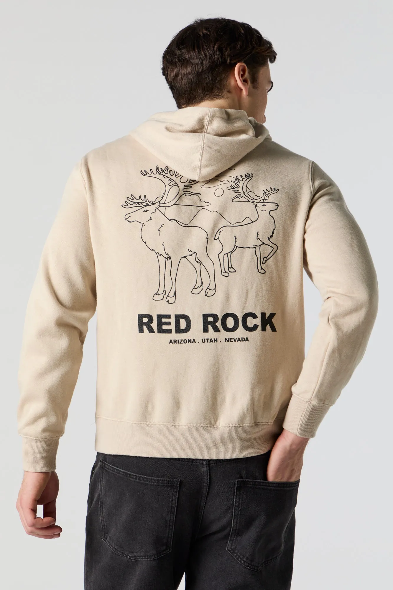 Red Rock Graphic Fleece Hoodie sold by Charlotte Russe product image thumbnail 2