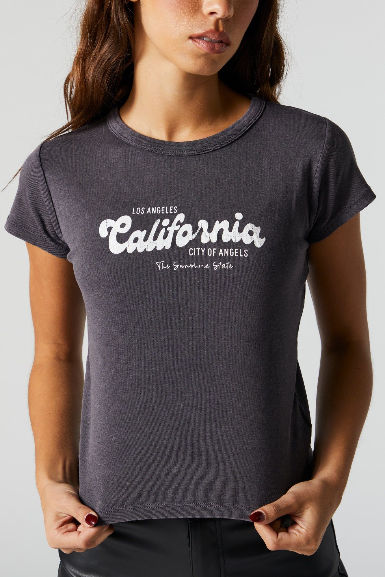 California Sunshine Graphic Washed T-Shirt sold by Charlotte Russe