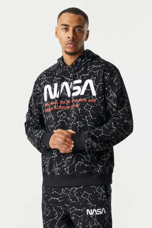 Constellation Print NASA Graphic Fleece Hoodie sold by Charlotte Russe