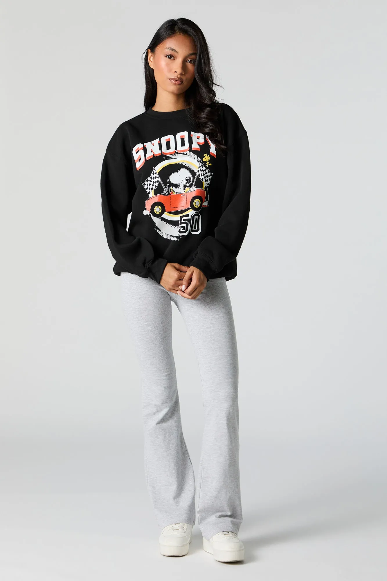 Snoopy Graphic Fleece Sweatshirt sold by Charlotte Russe product image thumbnail 3