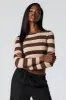 Ribbed Knit Striped Sweater sold by Charlotte Russe