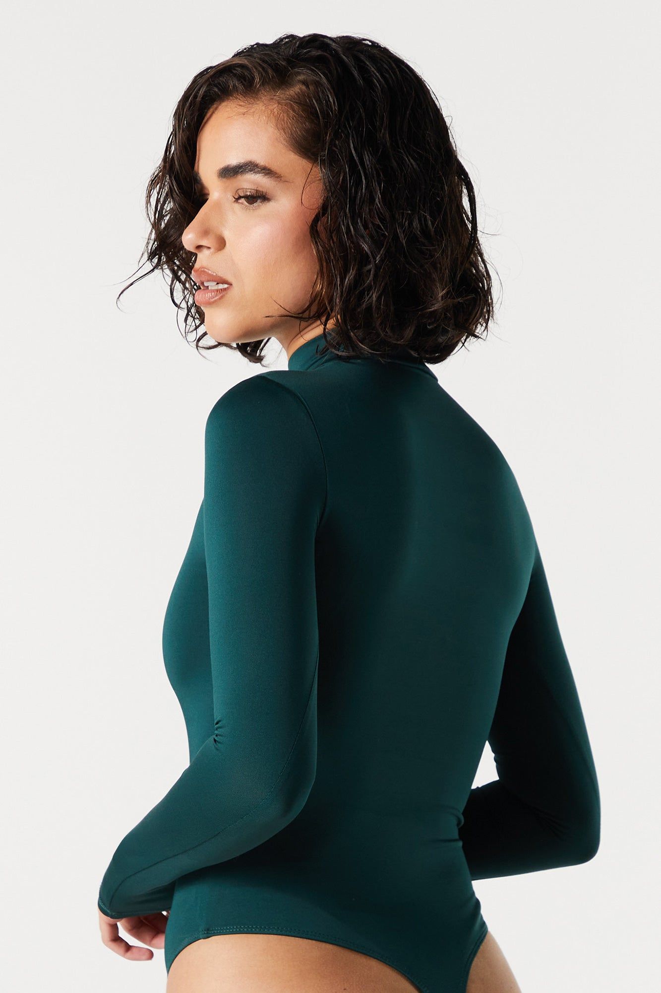 Contour Mock Neck Long Sleeve Bodysuit sold by Charlotte Russe product image thumbnail 4