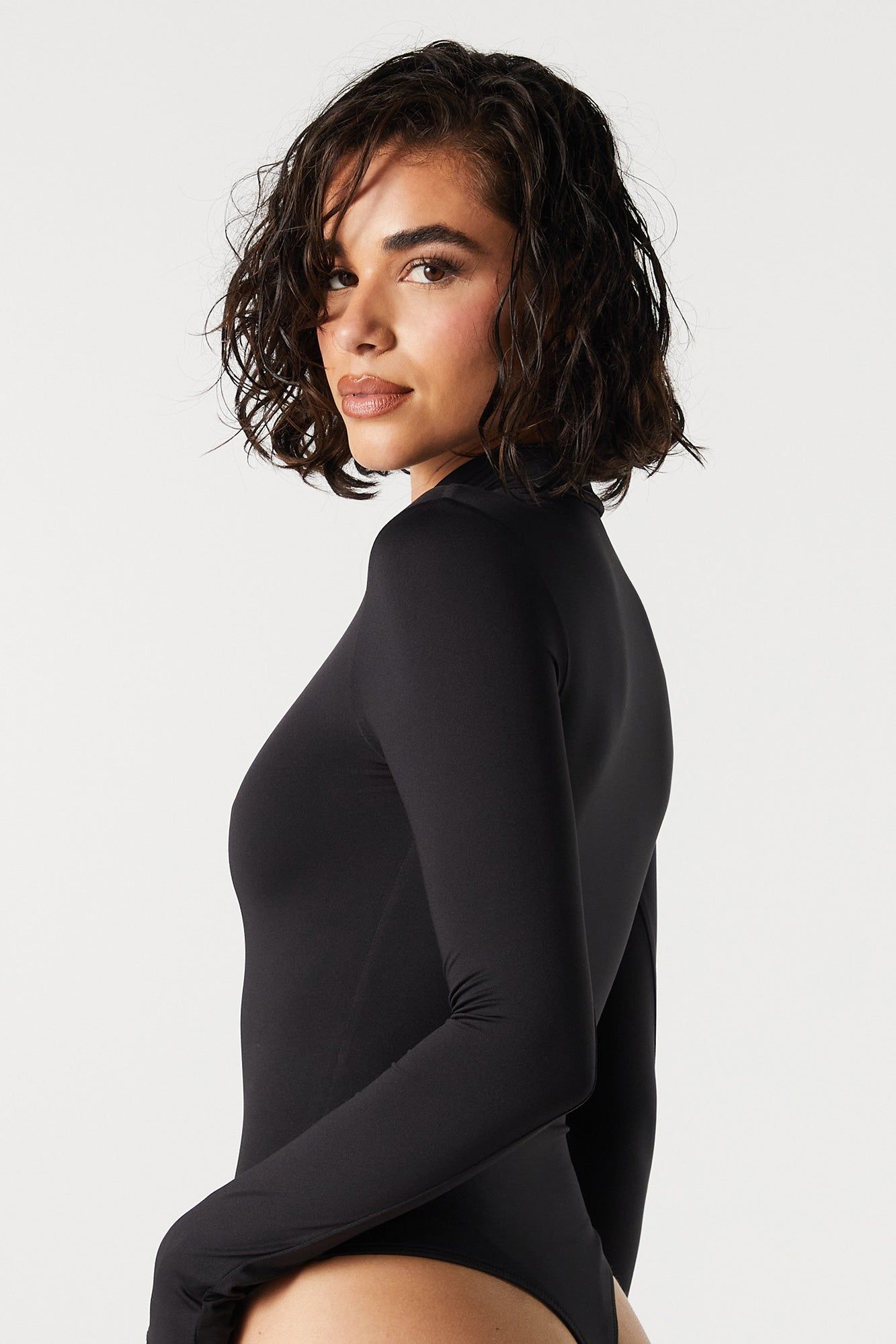 Contour Mock Neck Long Sleeve Bodysuit sold by Charlotte Russe product image thumbnail 9