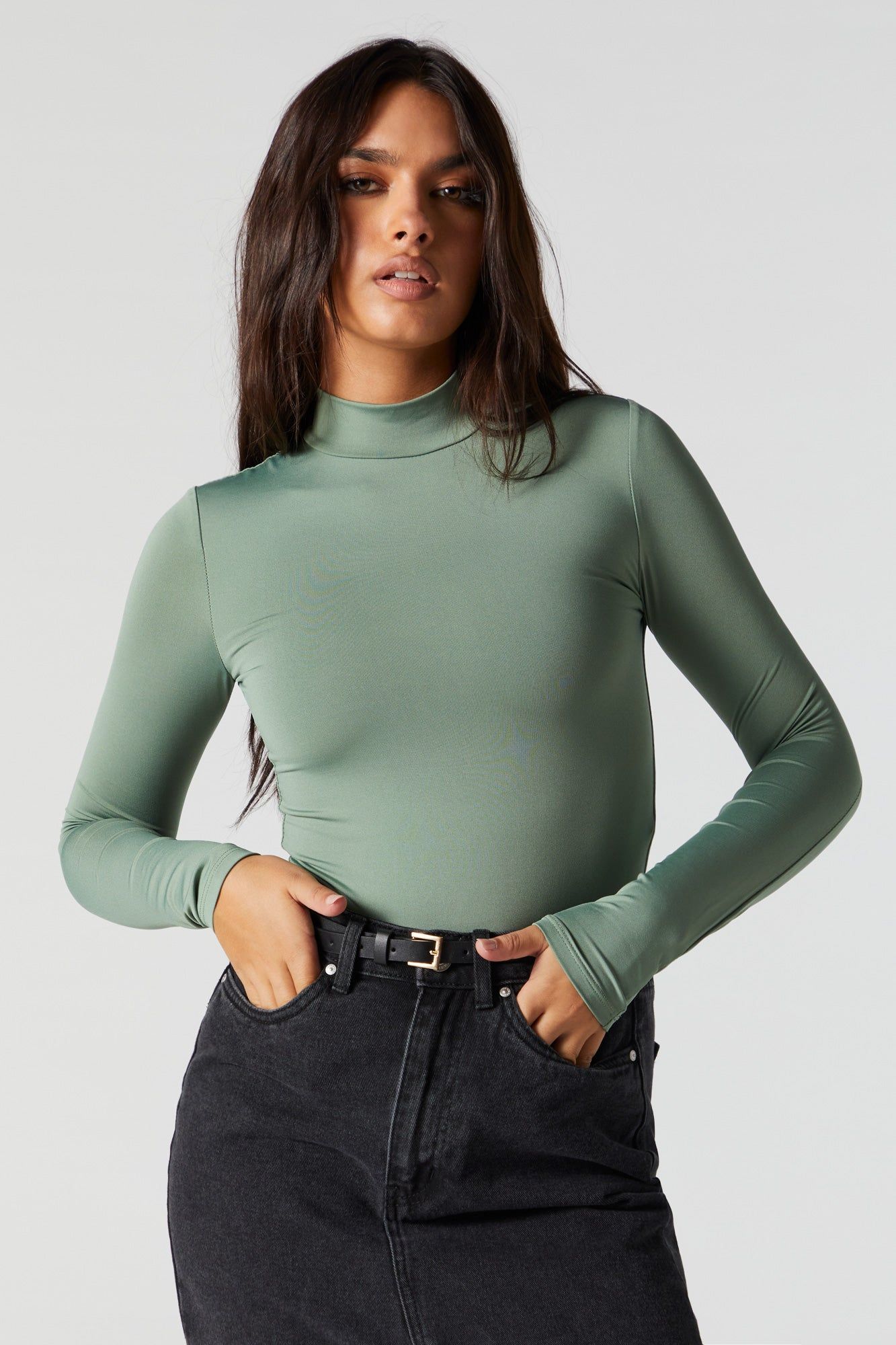 Contour Mock Neck Long Sleeve Bodysuit sold by Charlotte Russe product image thumbnail 15