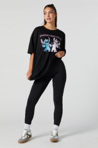 Cheeky But Cute Stitch Graphic Boyfriend T-Shirt sold by Charlotte Russe