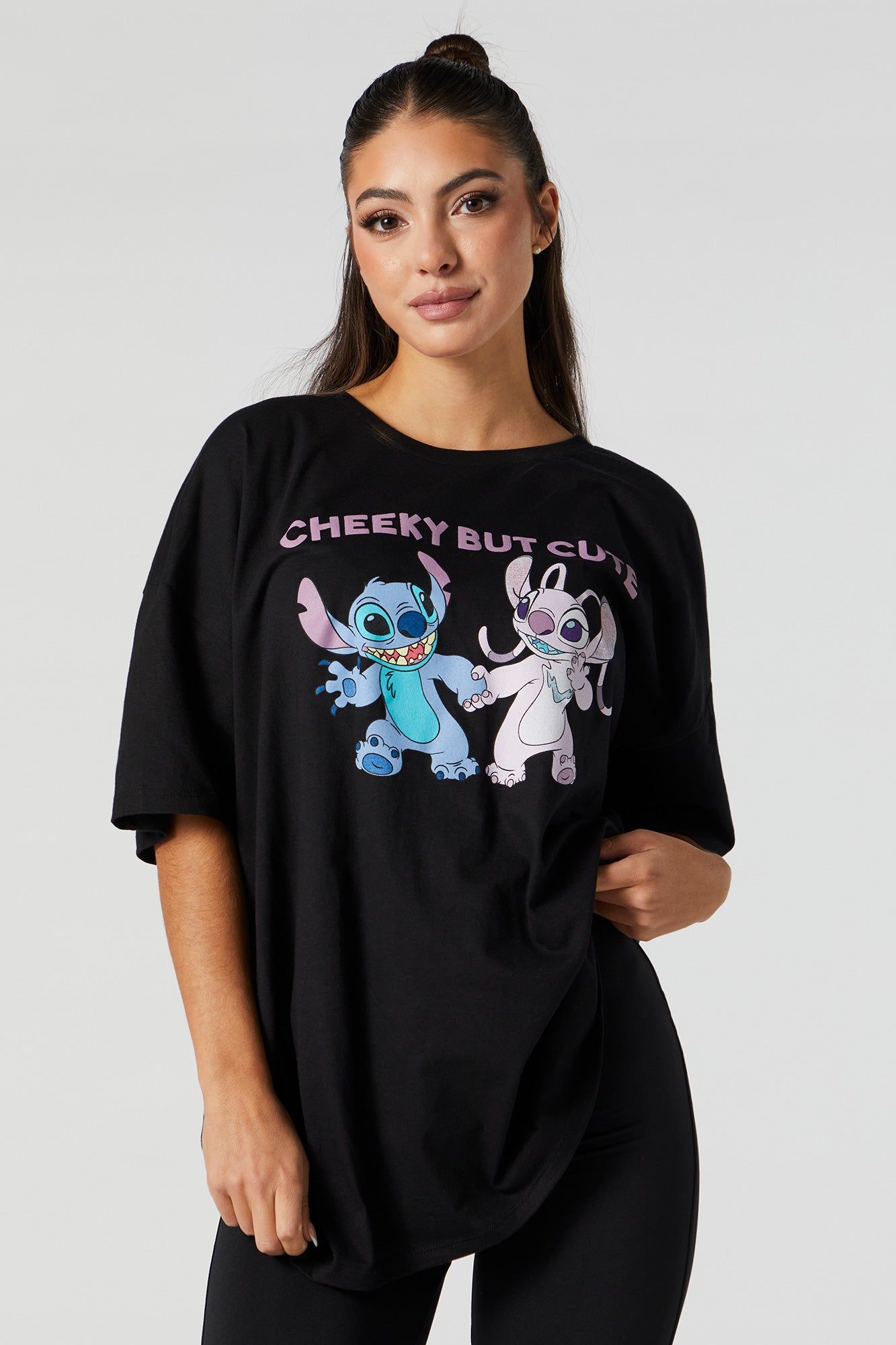 Cheeky But Cute Stitch Graphic Boyfriend T-Shirt sold by Charlotte Russe product image thumbnail 2