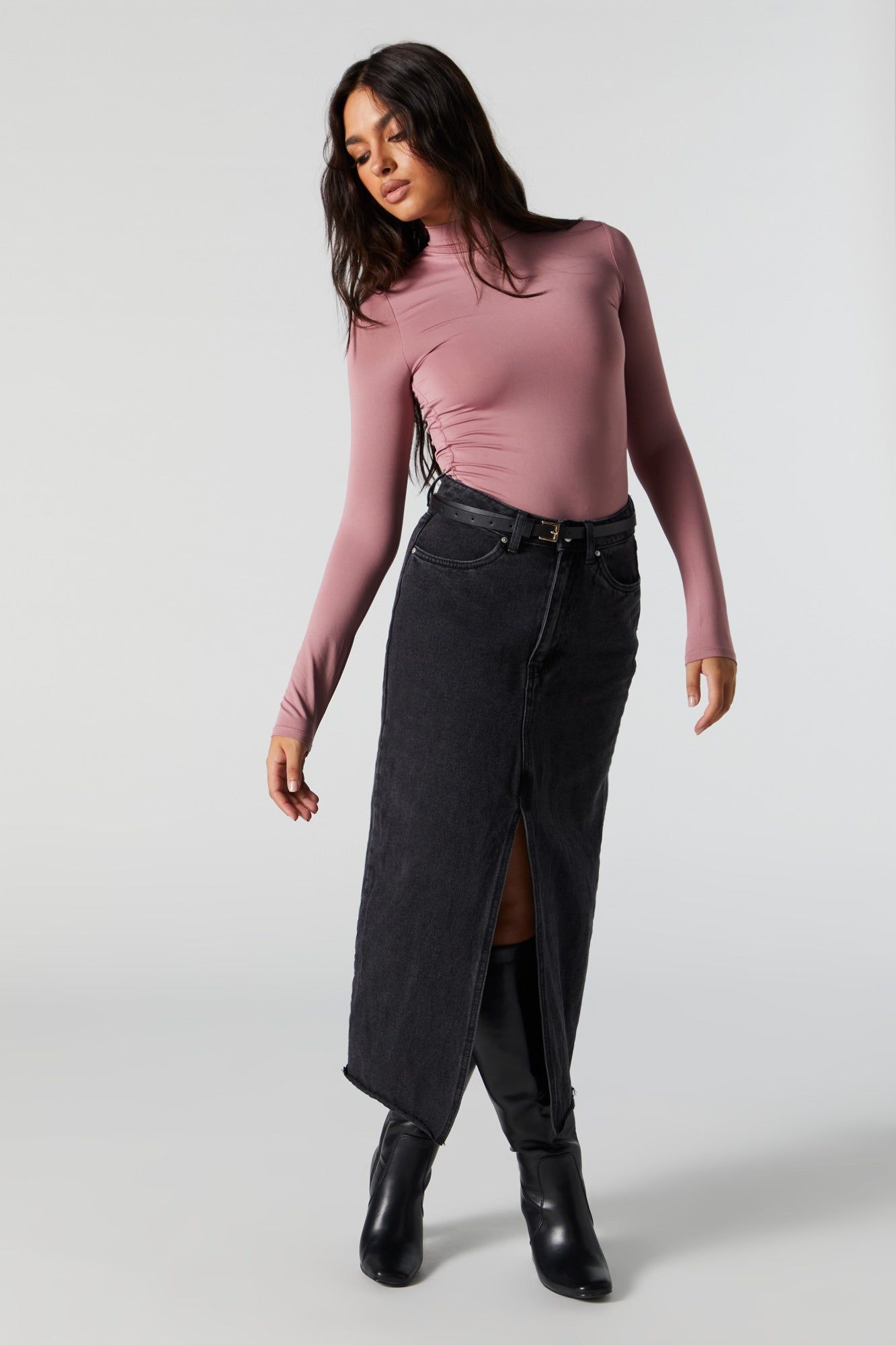 Contour Mock Neck Long Sleeve Bodysuit sold by Charlotte Russe product image thumbnail 21