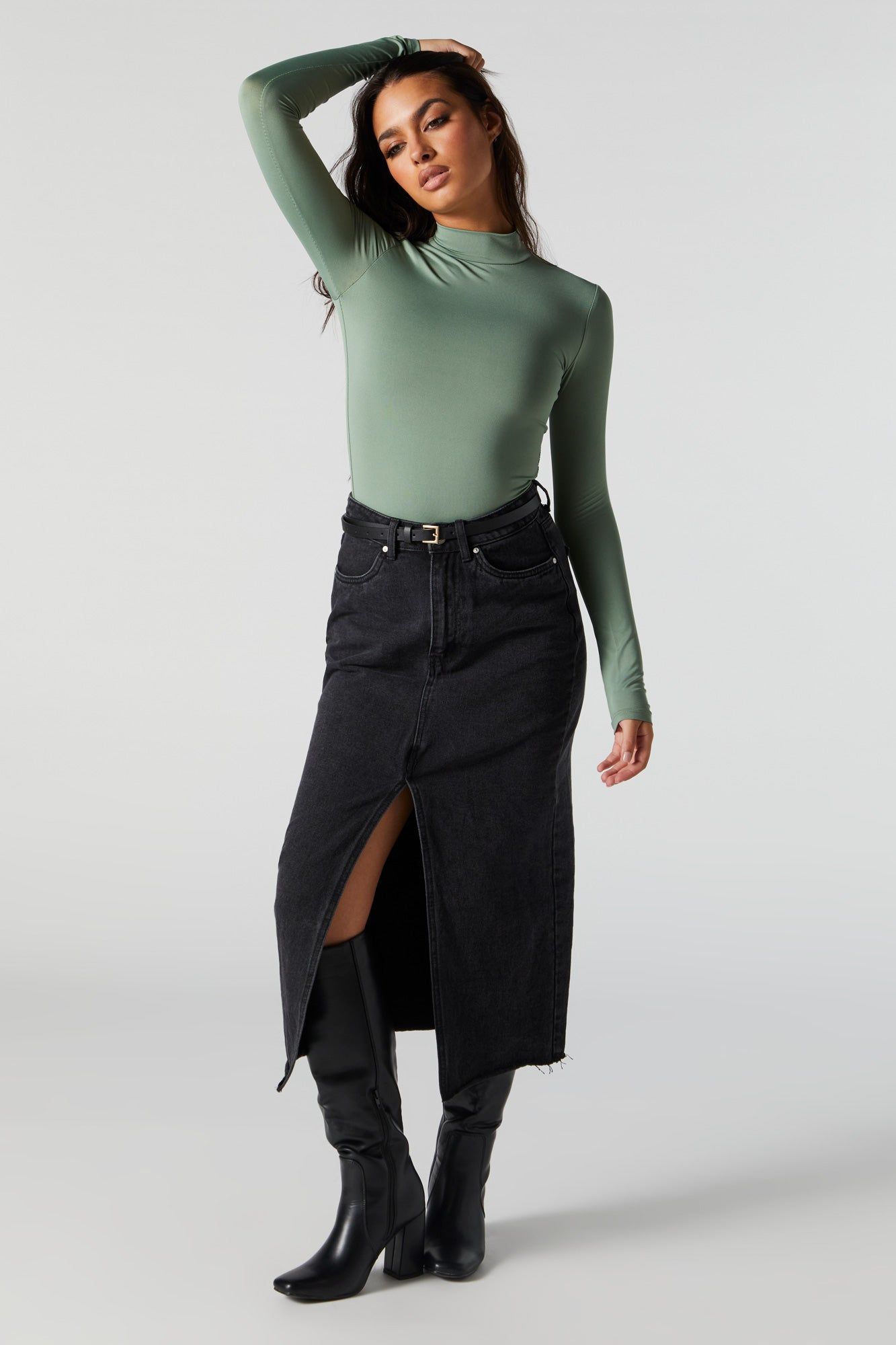 Contour Mock Neck Long Sleeve Bodysuit sold by Charlotte Russe product image thumbnail 18