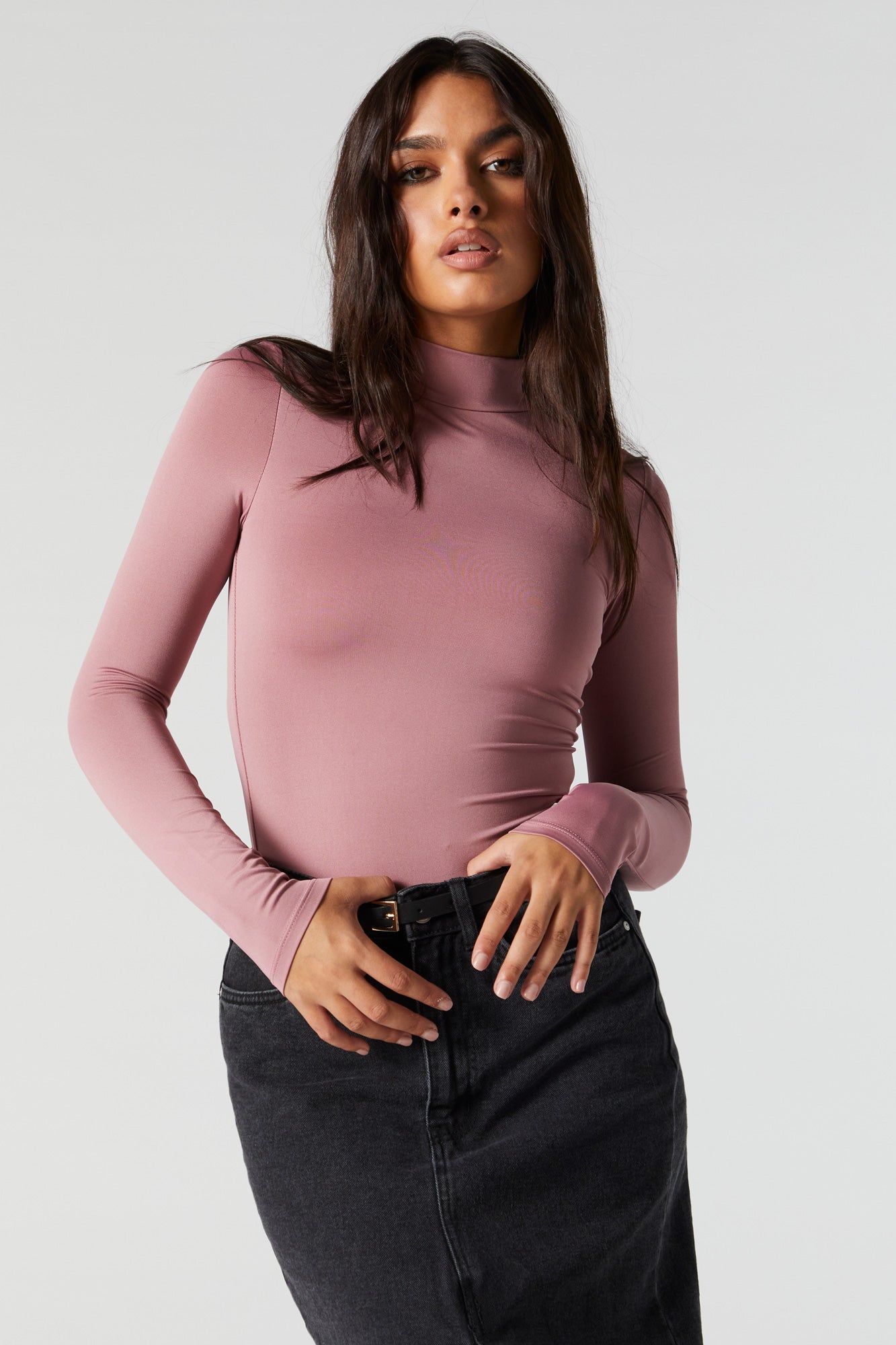 Contour Mock Neck Long Sleeve Bodysuit sold by Charlotte Russe product image thumbnail 20