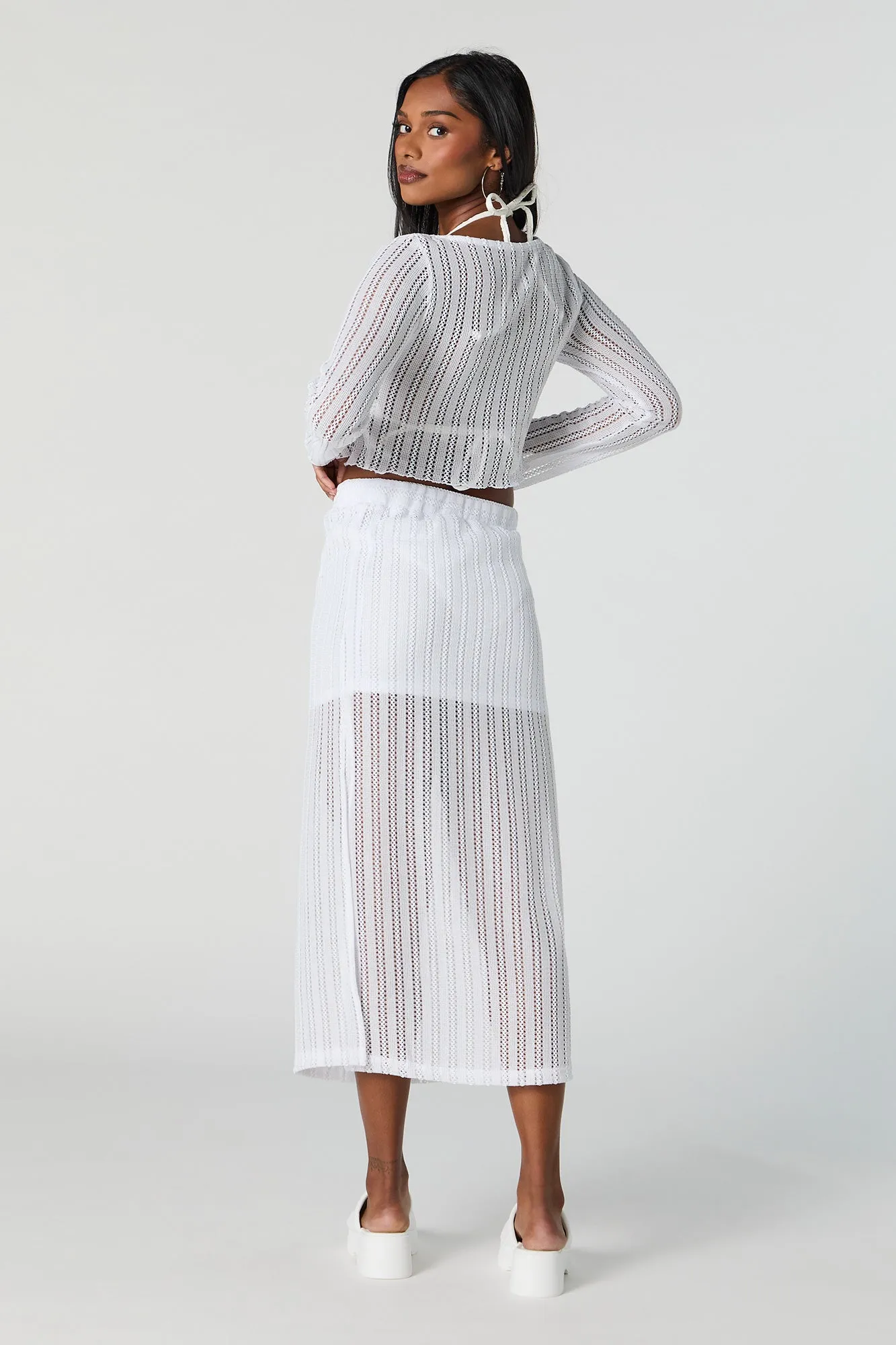 Crochet Slit Midi Skirt Cover Up sold by Charlotte Russe product image thumbnail 3