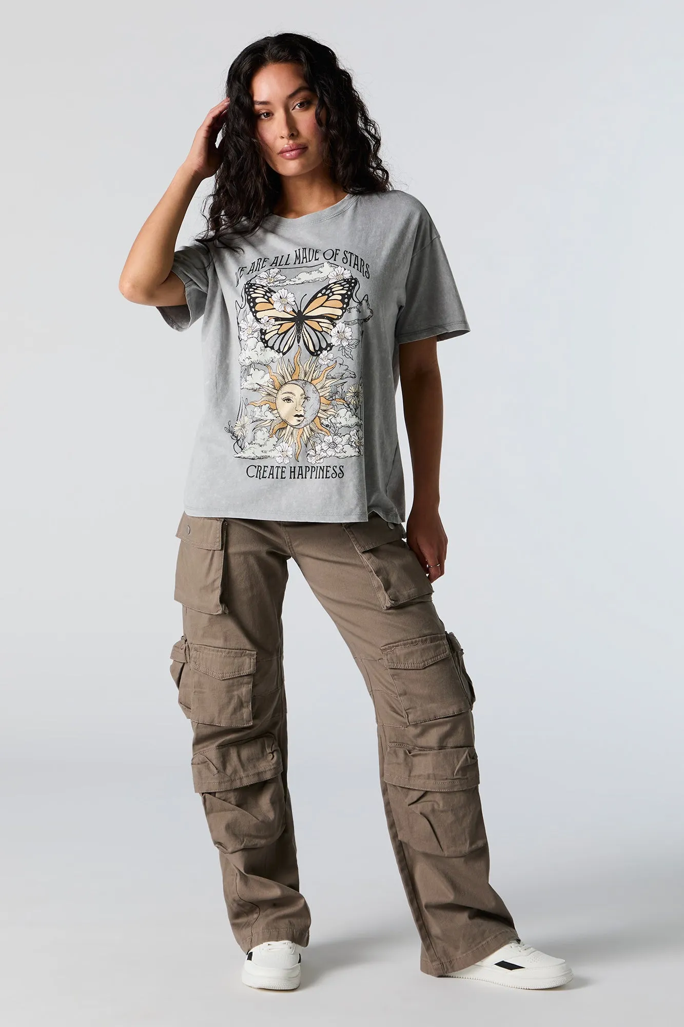 Made Of Stars Graphic Washed Boyfriend T-Shirt sold by Charlotte Russe product image thumbnail 4