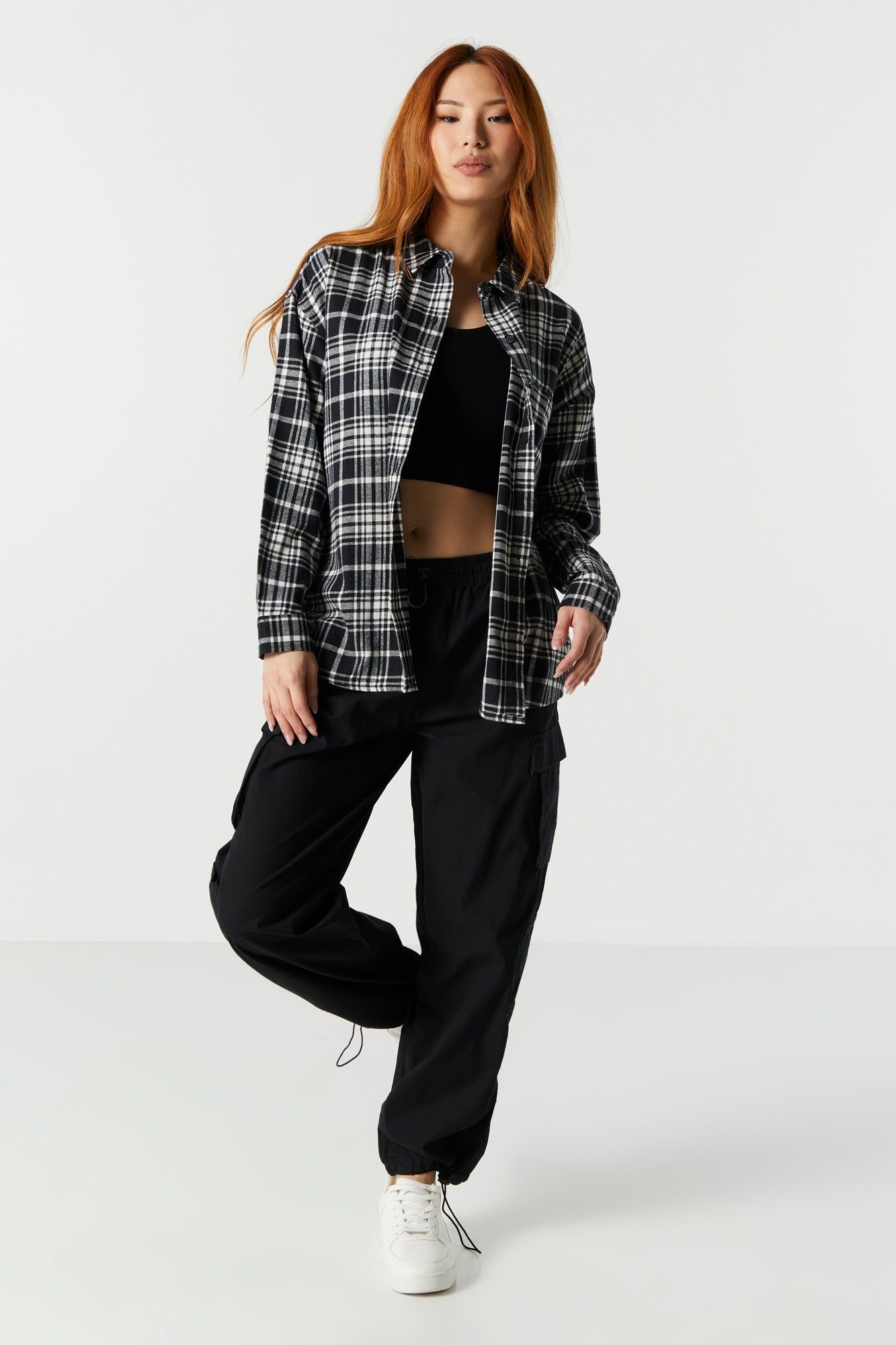 Black and White Plaid Flannel sold by Charlotte Russe product image thumbnail 3