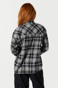 Black and White Plaid Flannel sold by Charlotte Russe