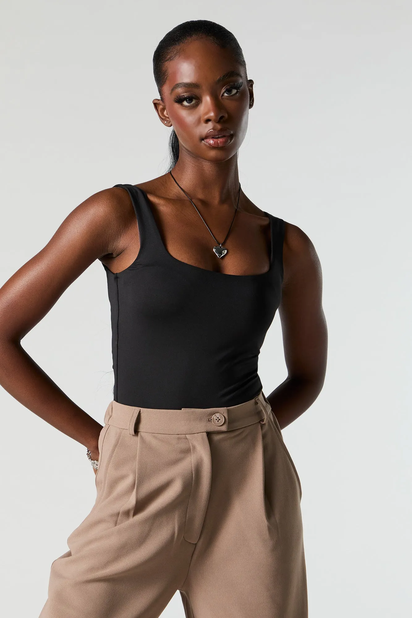 Contour Square Neck Tank Bodysuit sold by Charlotte Russe product image thumbnail 5