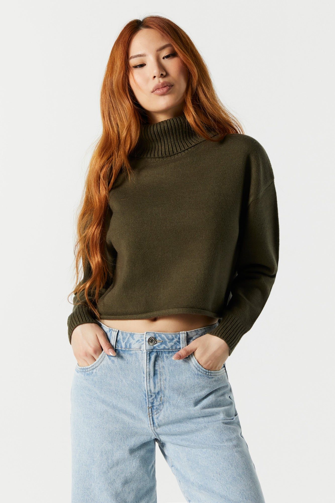 Cropped Turtleneck Sweater sold by Charlotte Russe