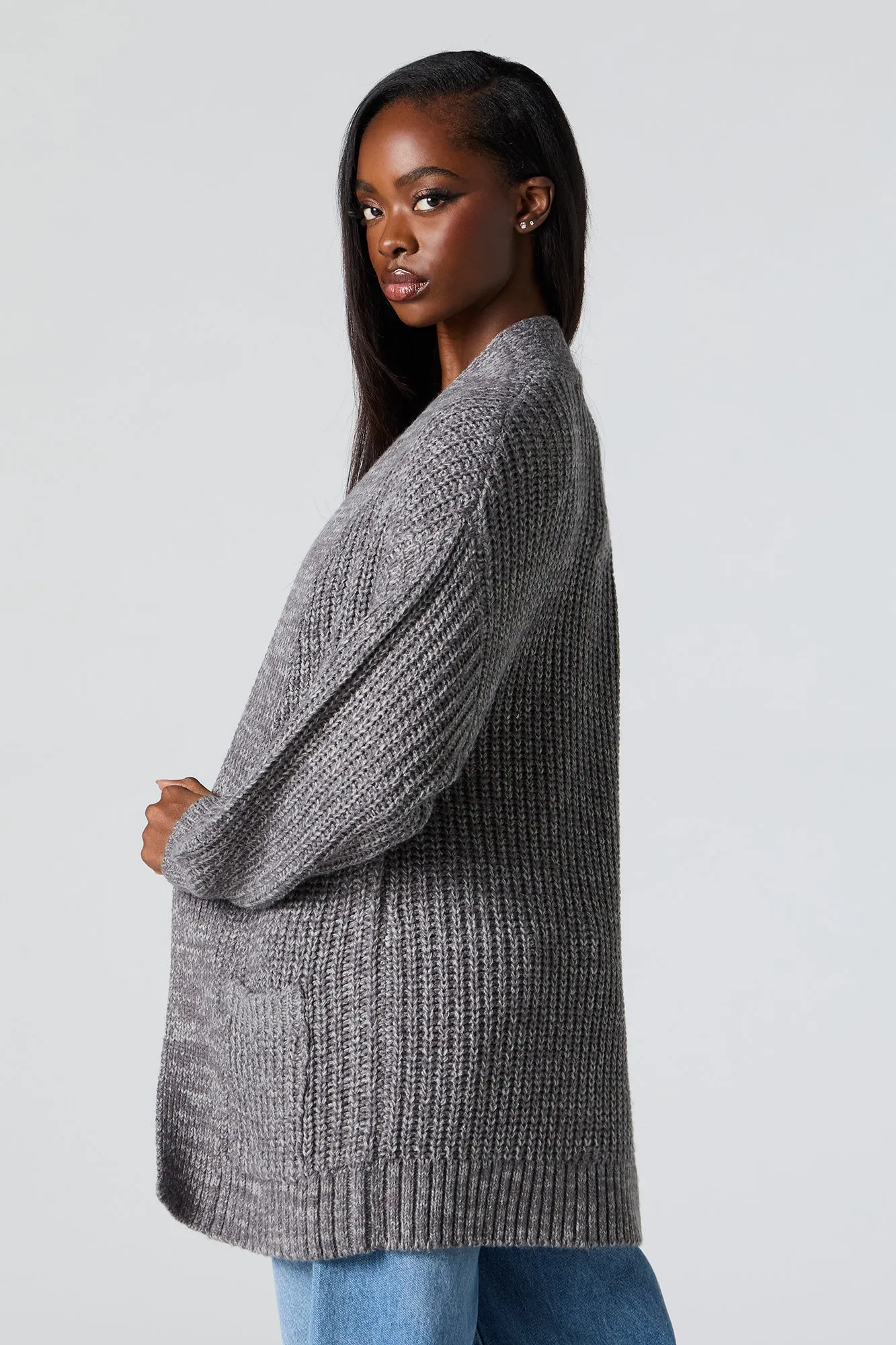 Chunky Knit Open Front Cardigan sold by Charlotte Russe product image thumbnail 2