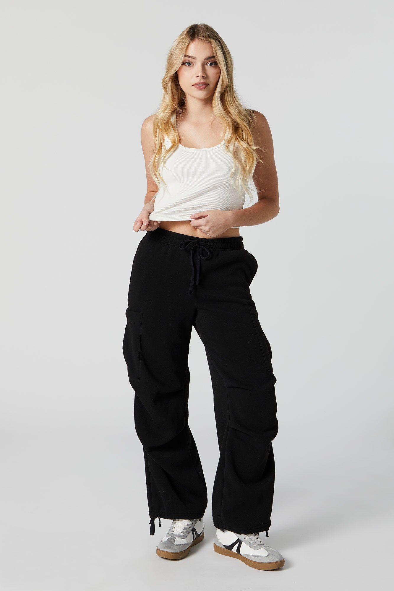 Fleece Parachute Cargo Jogger sold by Charlotte Russe product image thumbnail 4