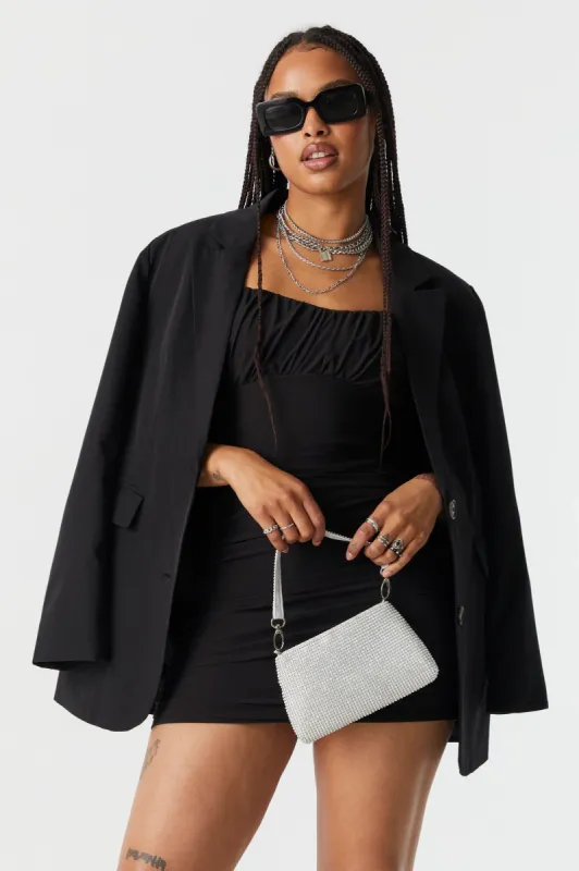 Rhinestone Mesh Shoulder Bag sold by Charlotte Russe