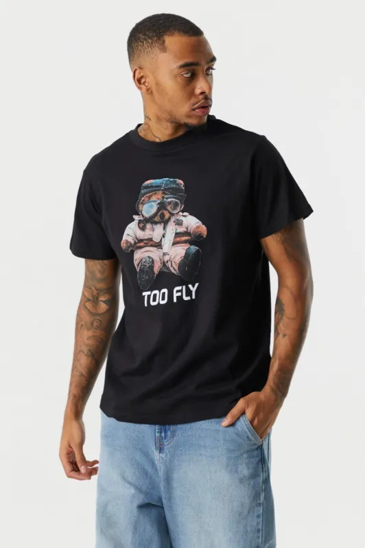 Too Fly Teddy Bear Graphic T-Shirt sold by Charlotte Russe
