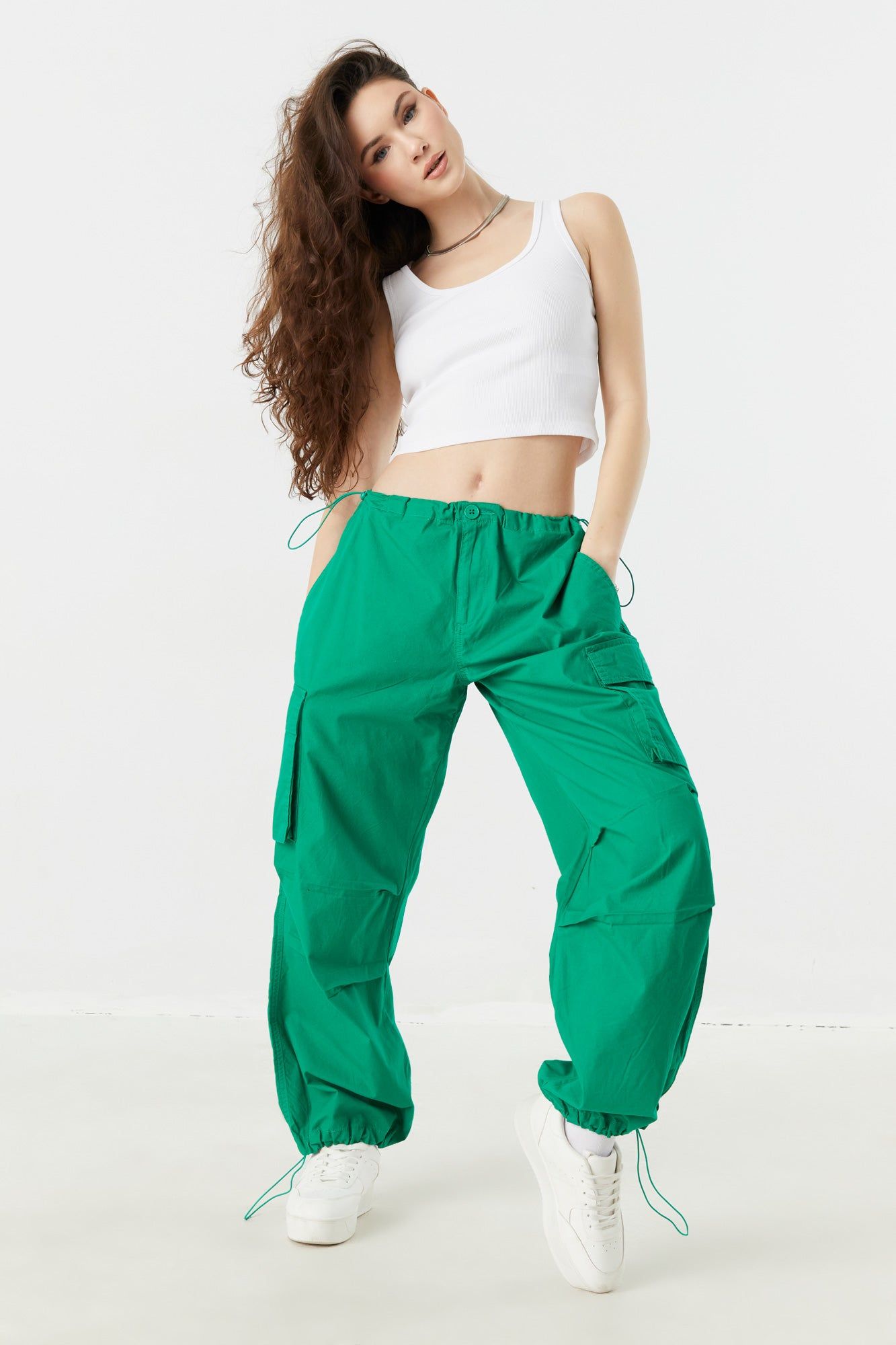 Poplin Drawstring Parachute Pant sold by Charlotte Russe product image thumbnail 7