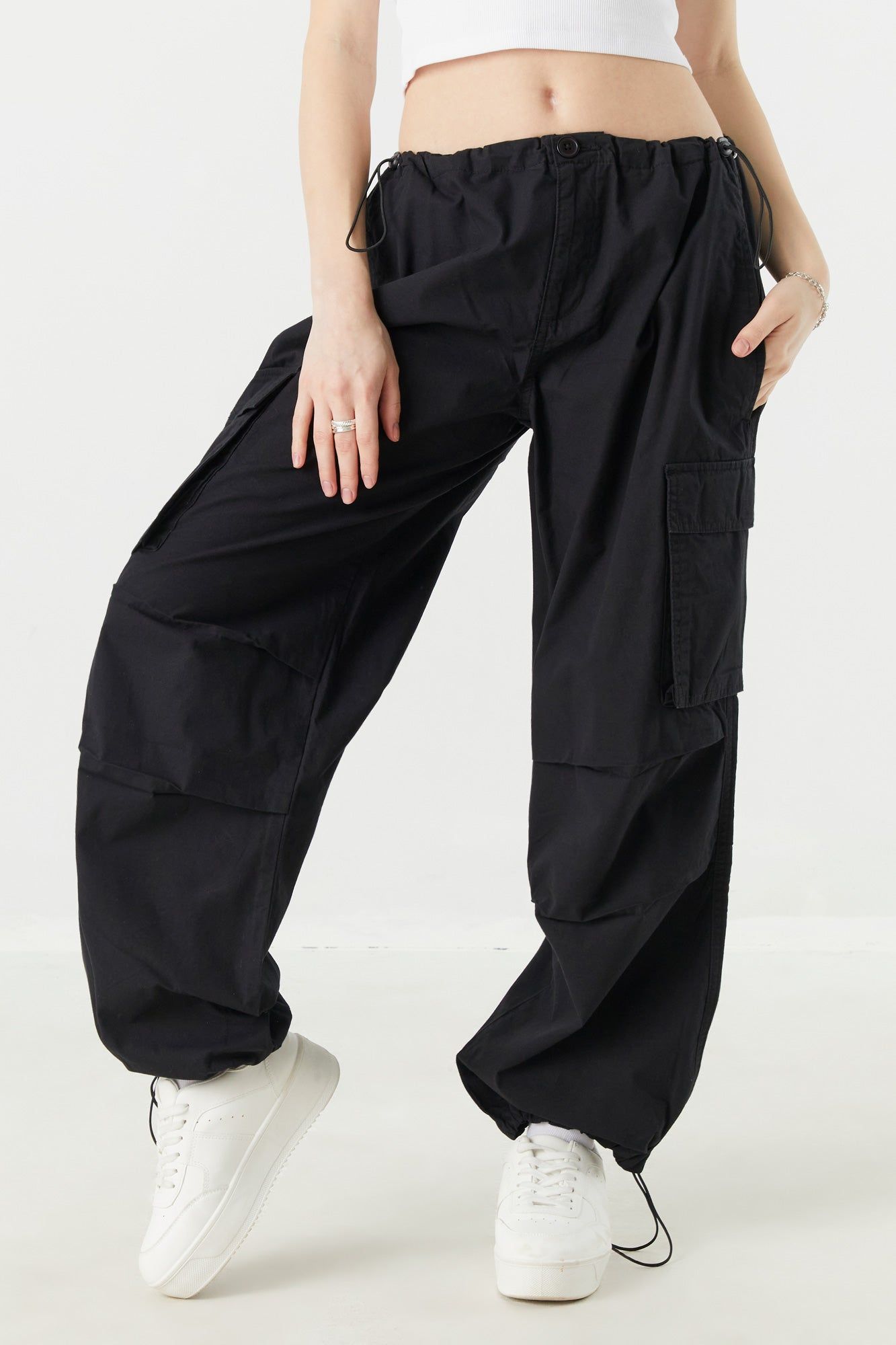 Poplin Drawstring Parachute Pant sold by Charlotte Russe product image thumbnail 5