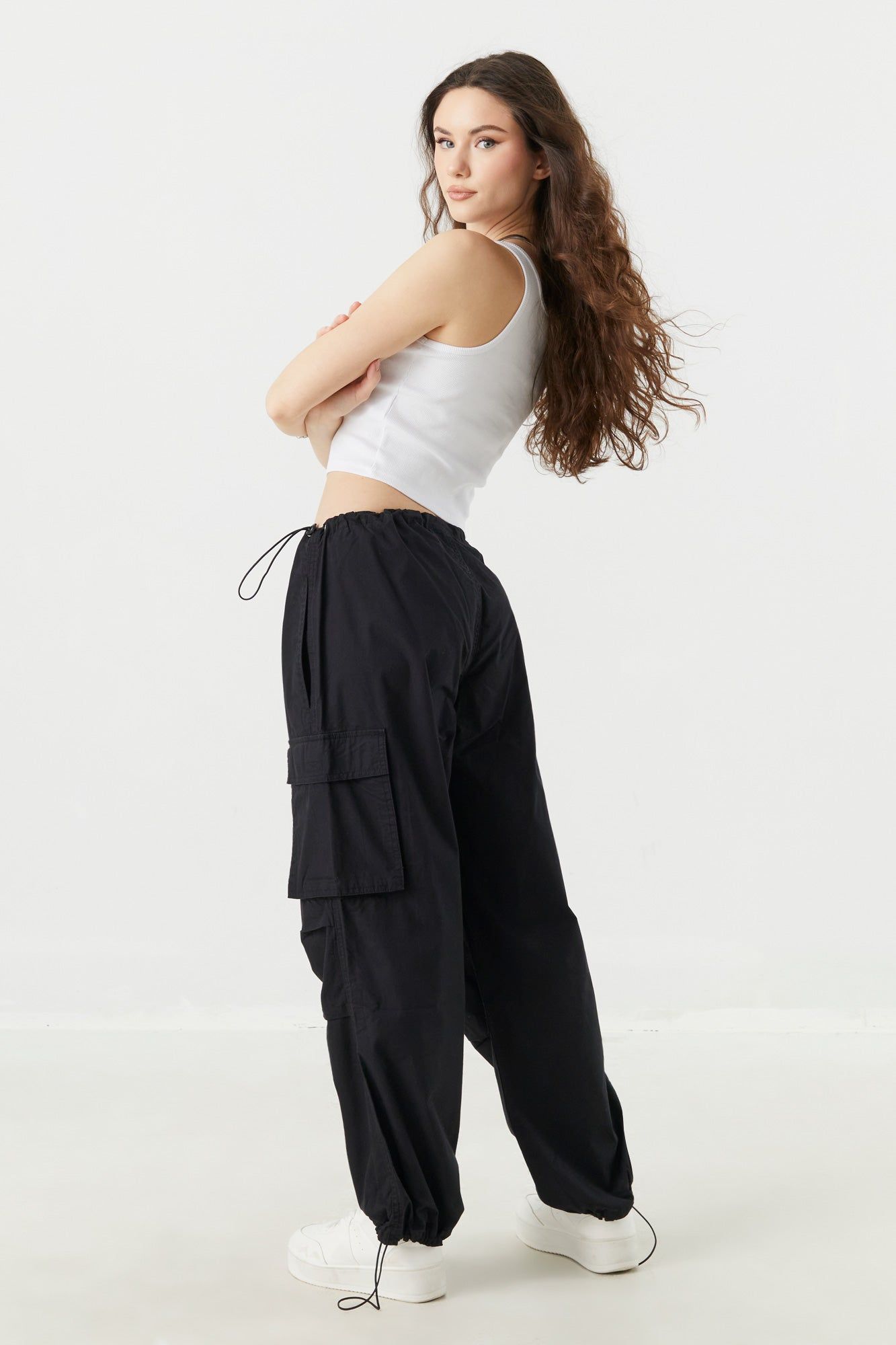 Poplin Drawstring Parachute Pant sold by Charlotte Russe product image thumbnail 6