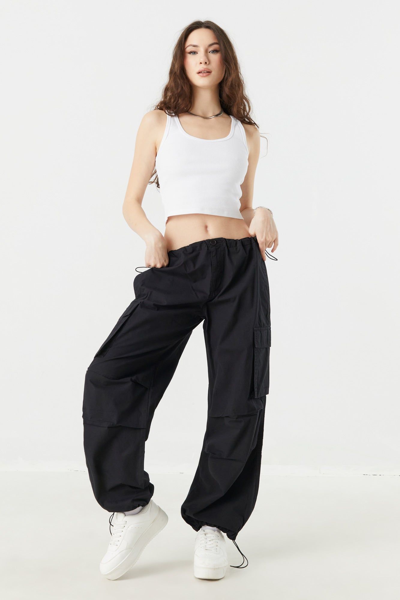 Poplin Drawstring Parachute Pant sold by Charlotte Russe product image thumbnail 4