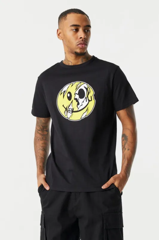 Skull Smiley Graphic T-Shirt sold by Charlotte Russe