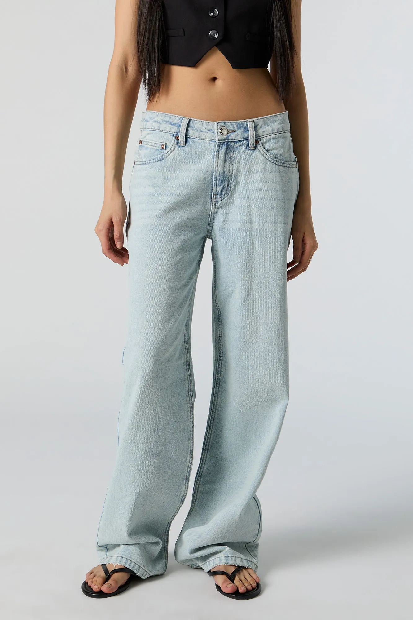 Low Rise Wide Leg Skater Jean sold by Charlotte Russe product image thumbnail 2