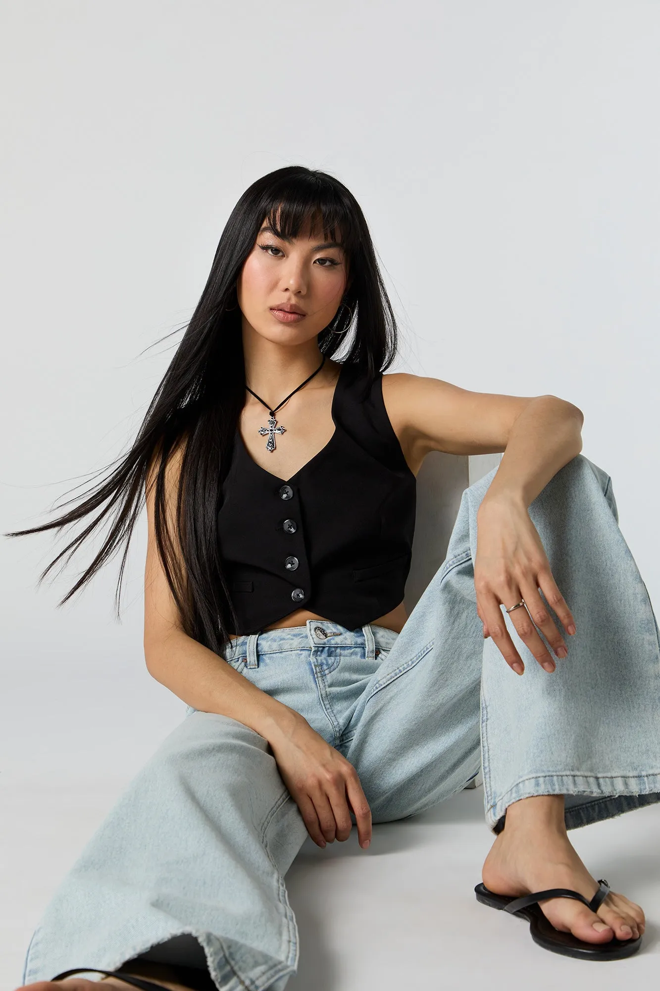 Low Rise Wide Leg Skater Jean sold by Charlotte Russe