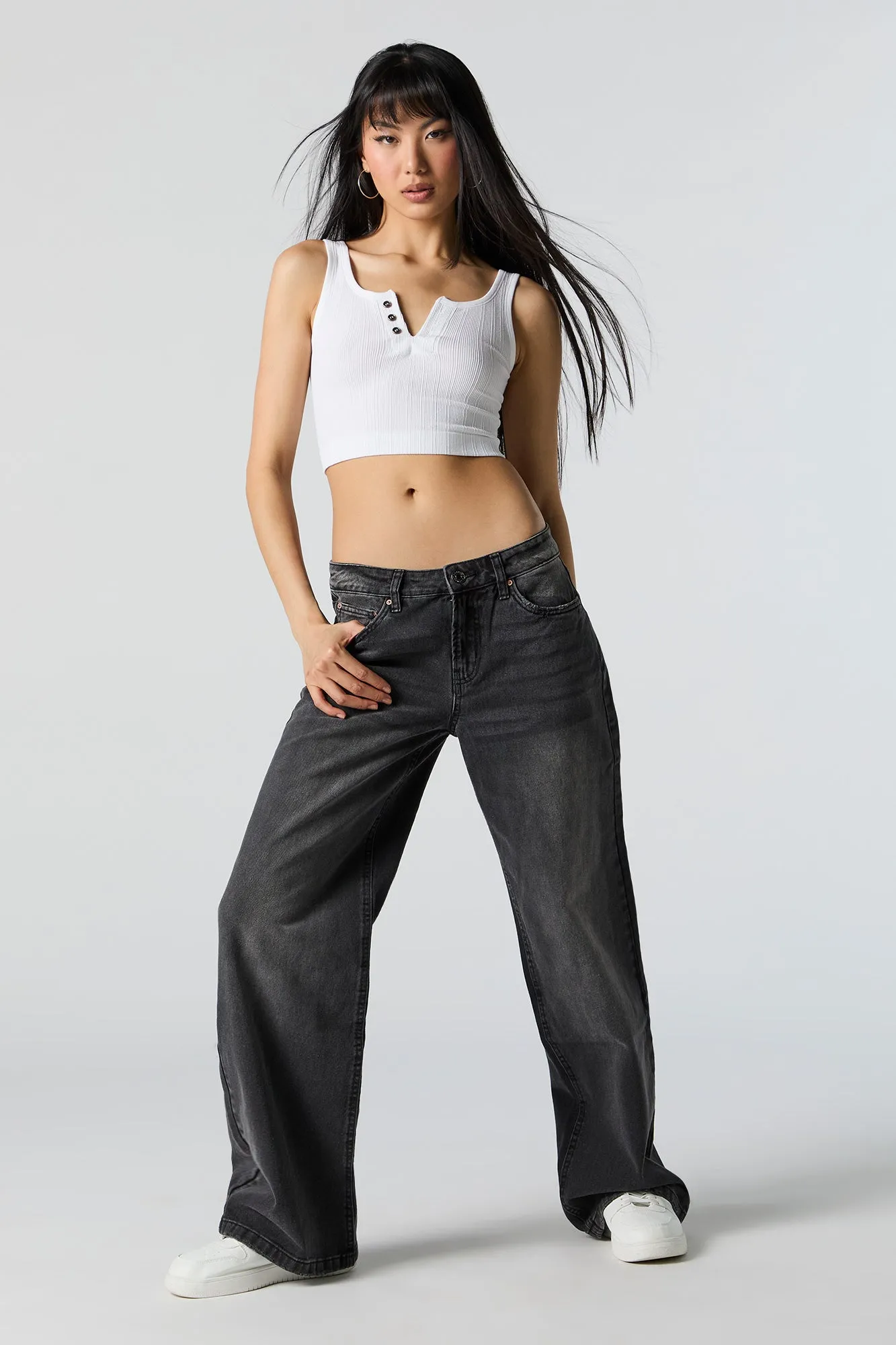 Low Rise Wide Leg Skater Jean sold by Charlotte Russe product image thumbnail 5