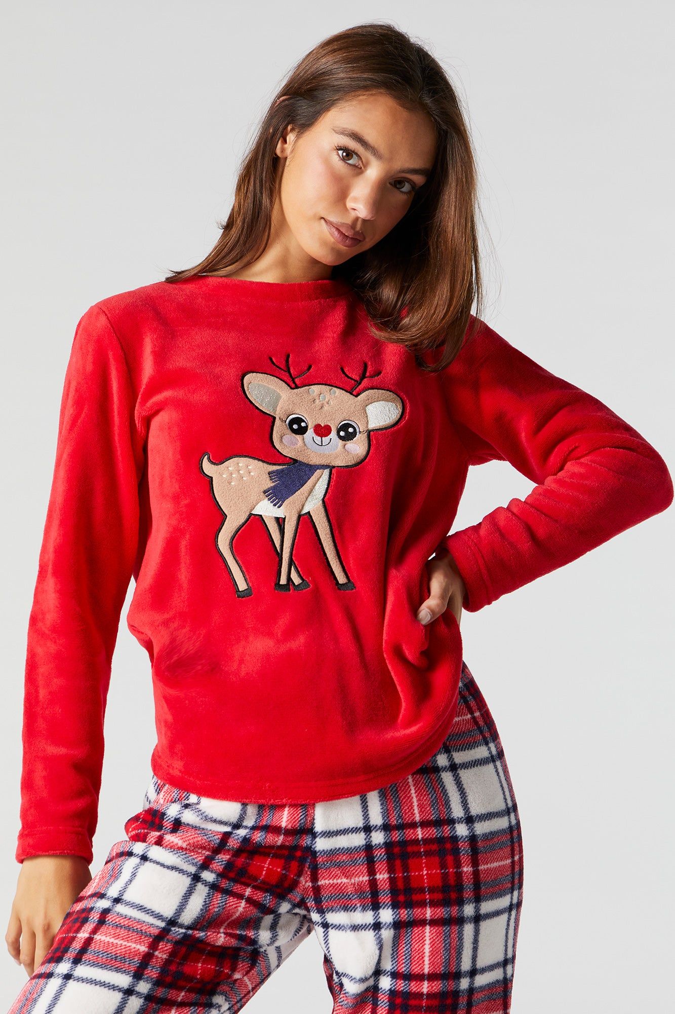 Rudolph 2 Piece Plush Pajama Set sold by Charlotte Russe product image thumbnail 3