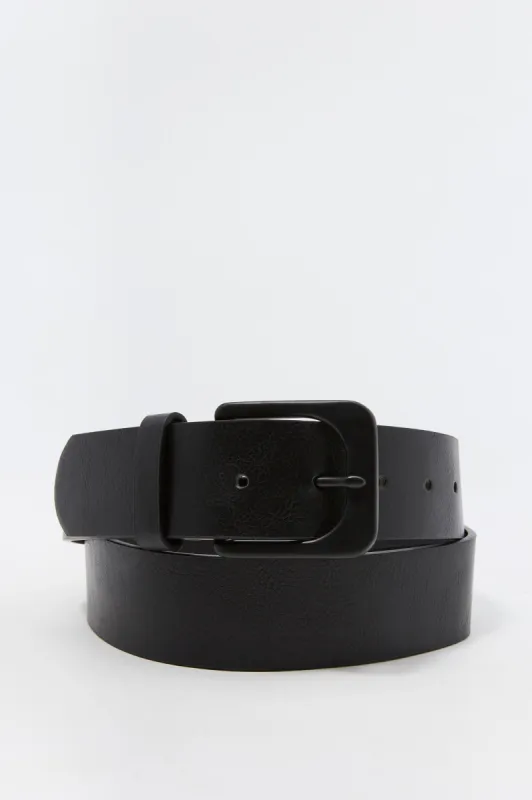 Square Buckle Faux-Leather Belt sold by Charlotte Russe