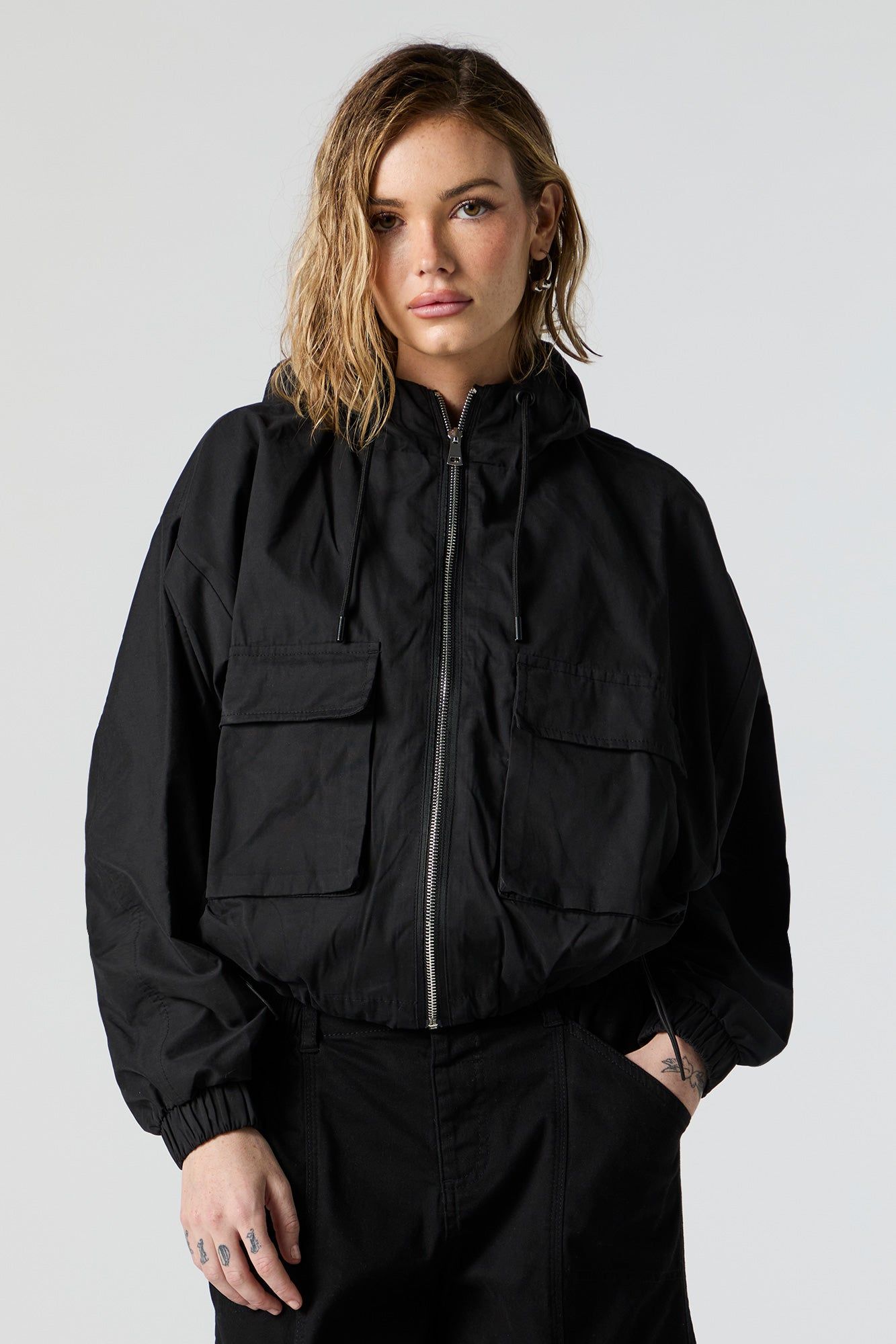 Cargo Pocket Zip-Up Jacket sold by Charlotte Russe product image thumbnail 5