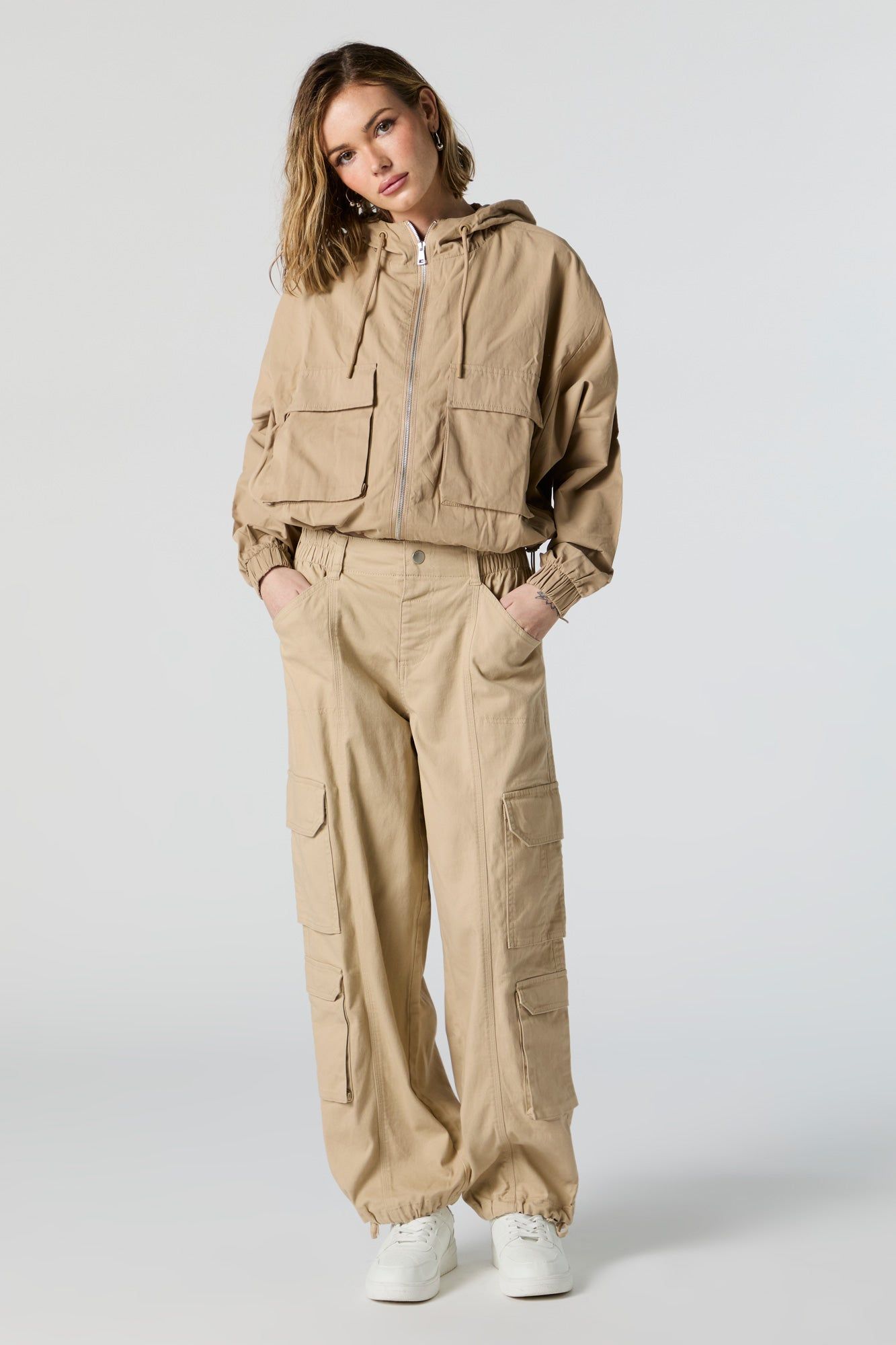 Cargo Pocket Zip-Up Jacket sold by Charlotte Russe product image thumbnail 3