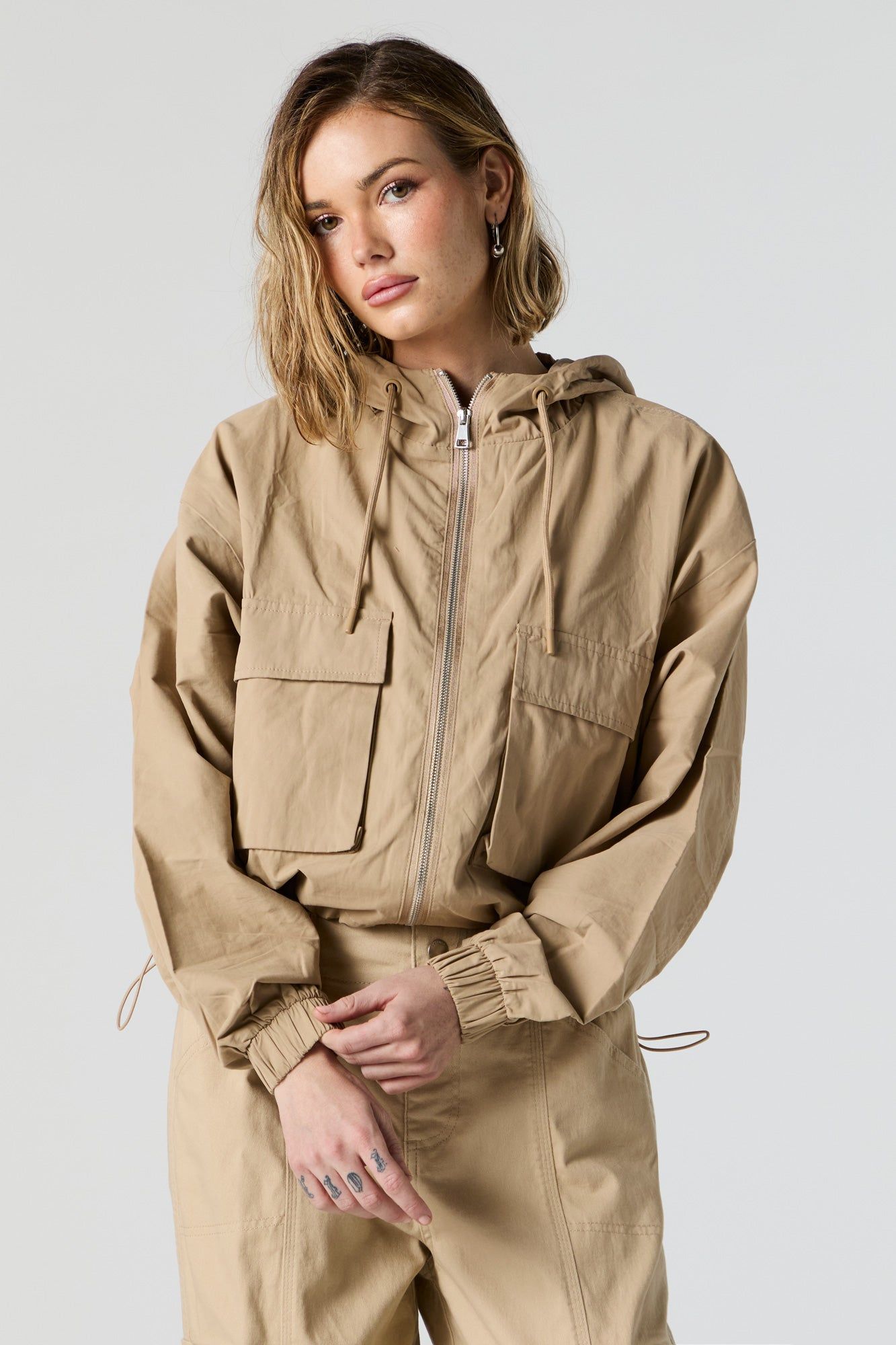 Cargo Pocket Zip-Up Jacket sold by Charlotte Russe product image thumbnail 4