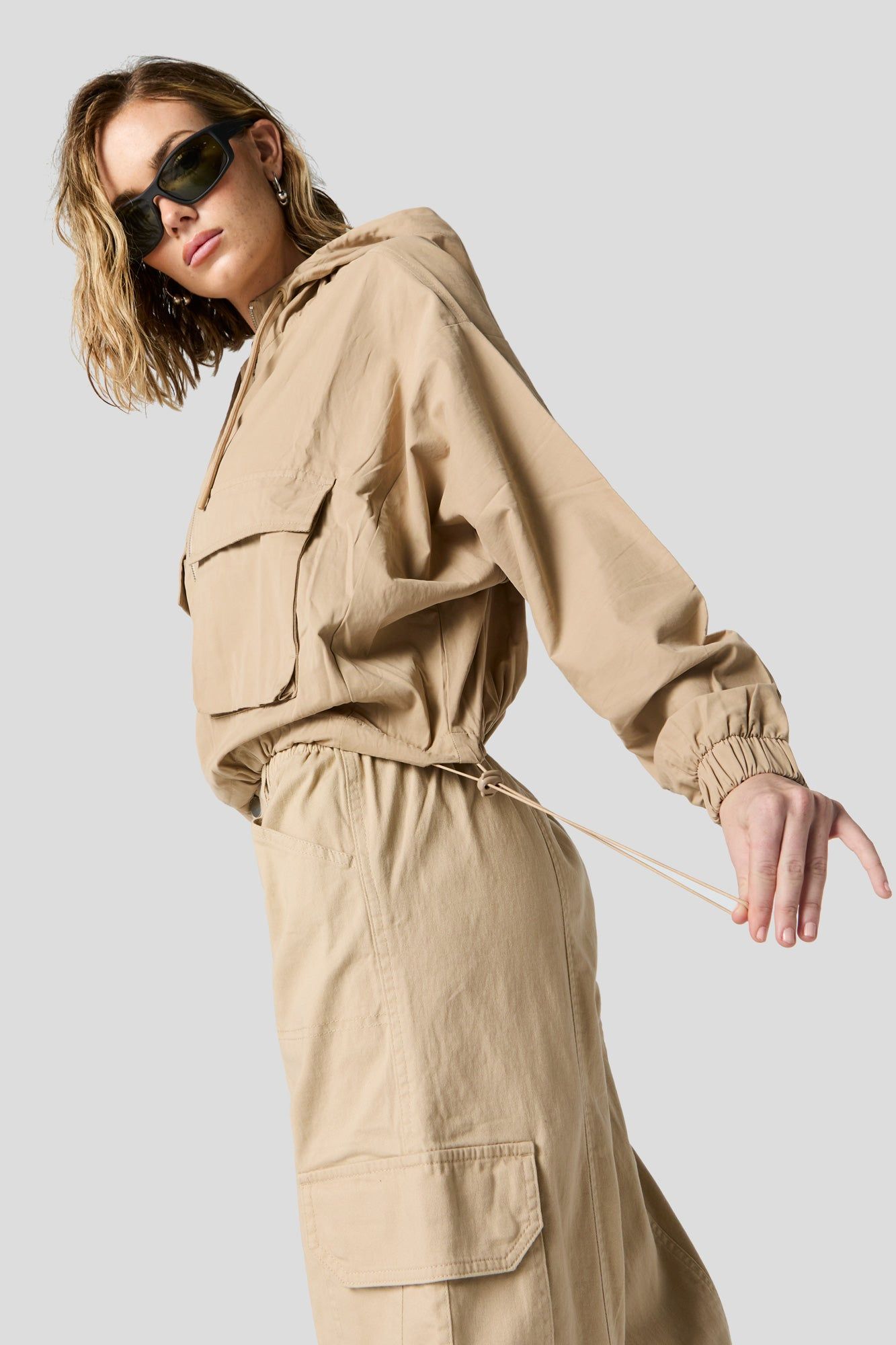 Cargo Pocket Zip-Up Jacket sold by Charlotte Russe