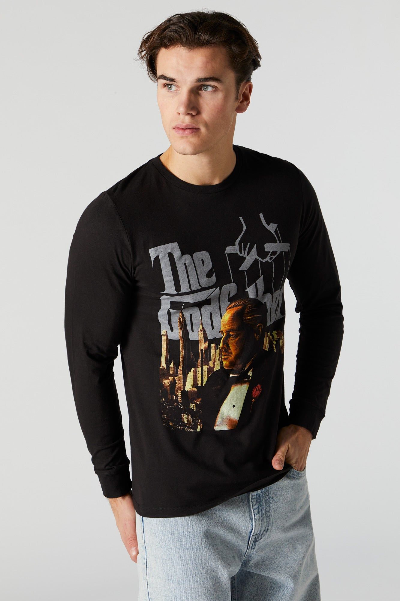The Godfather Graphic Long Sleeve Top sold by Charlotte Russe