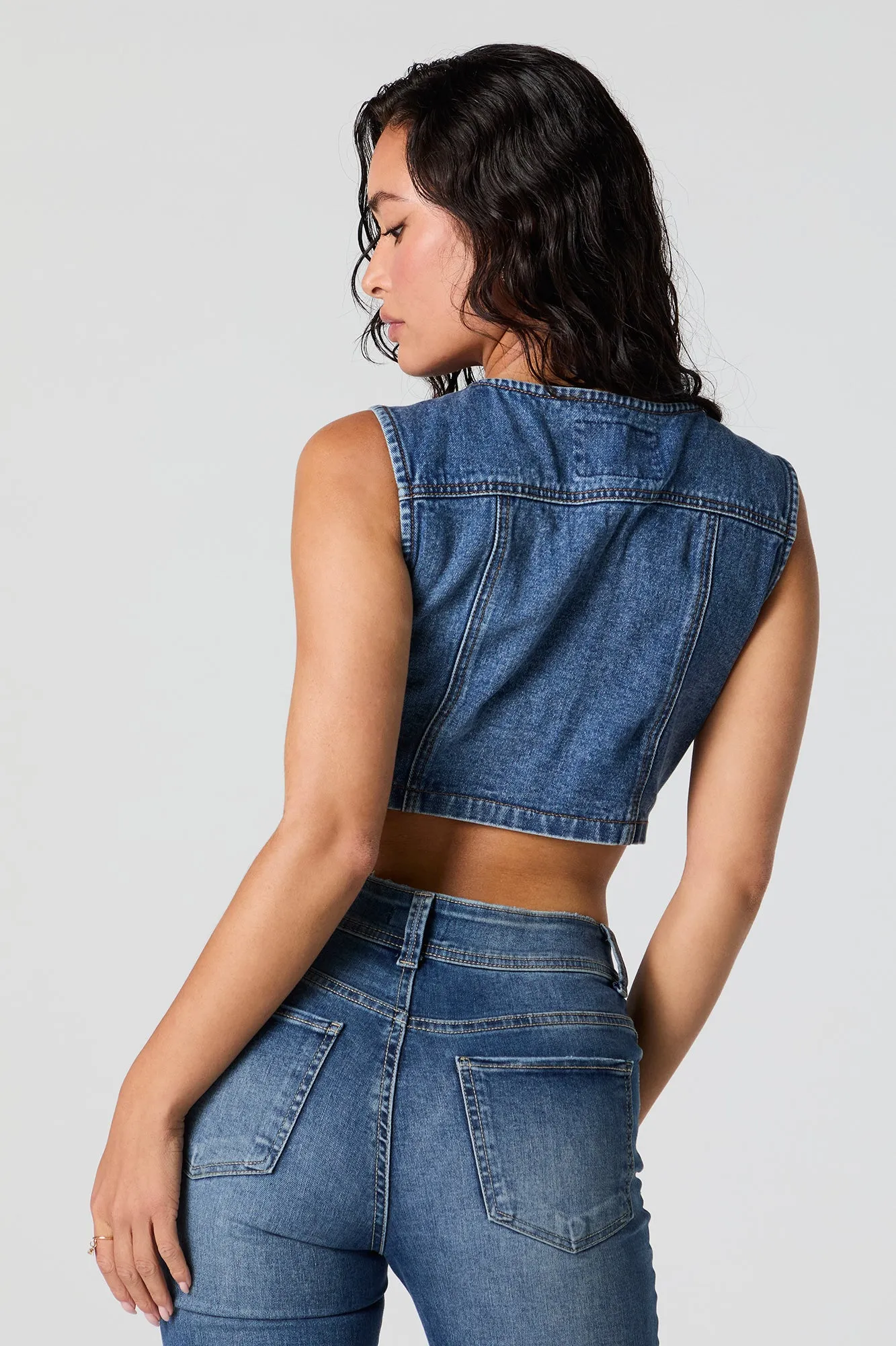 Denim Cargo Vest sold by Charlotte Russe product image thumbnail 2