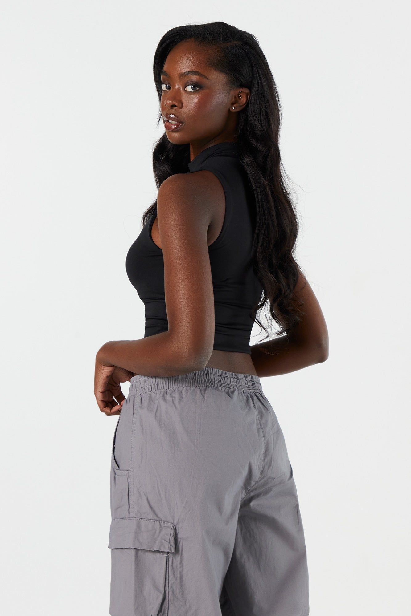 Contour Mock Neck Tank sold by Charlotte Russe product image thumbnail 5