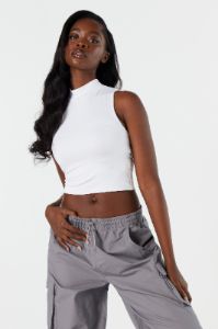 Contour Mock Neck Tank sold by Charlotte Russe